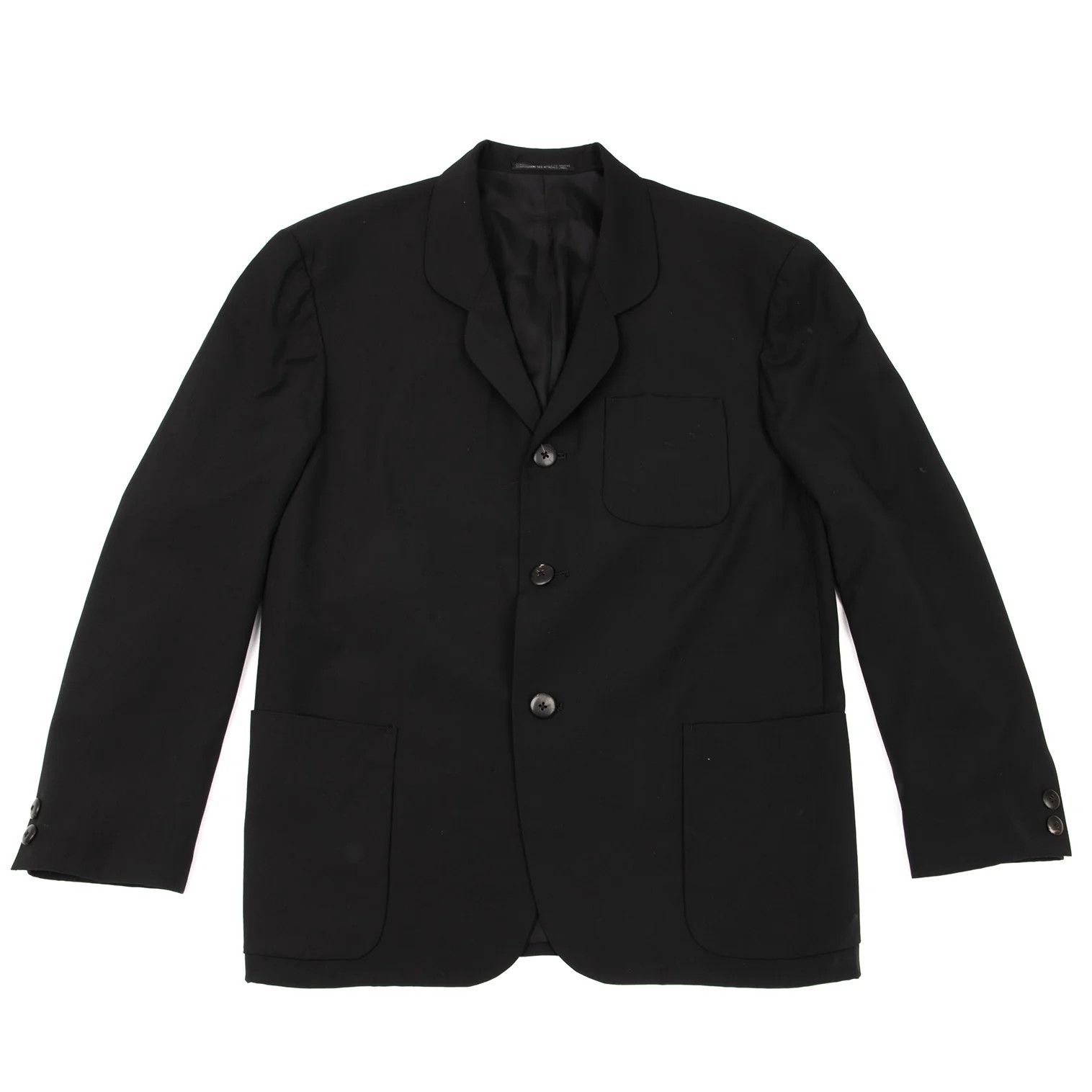 Yohji Yamamoto Yohji Yamamoto Wool Gabardine Jacket Black S Size US S / EU 44-46 / 1 - 1 Thumbnail