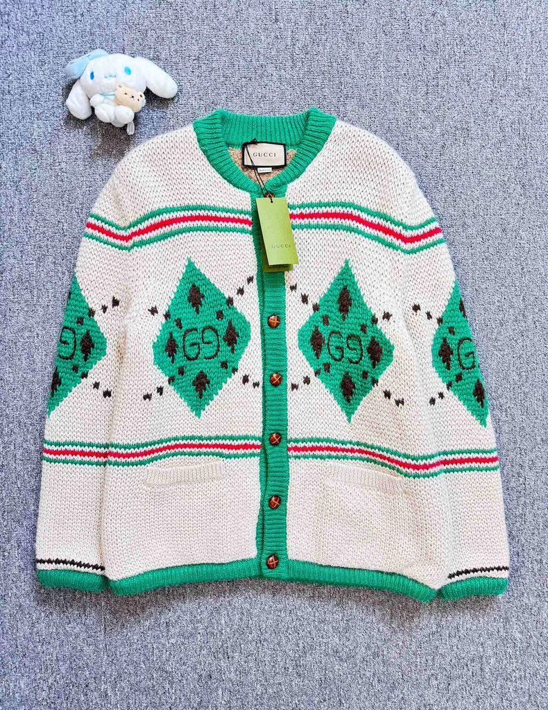 Gucci Thick Gucci Knitted Cardigan in Green-2506 Size US M / EU 48-50 / 2 - 1 Thumbnail