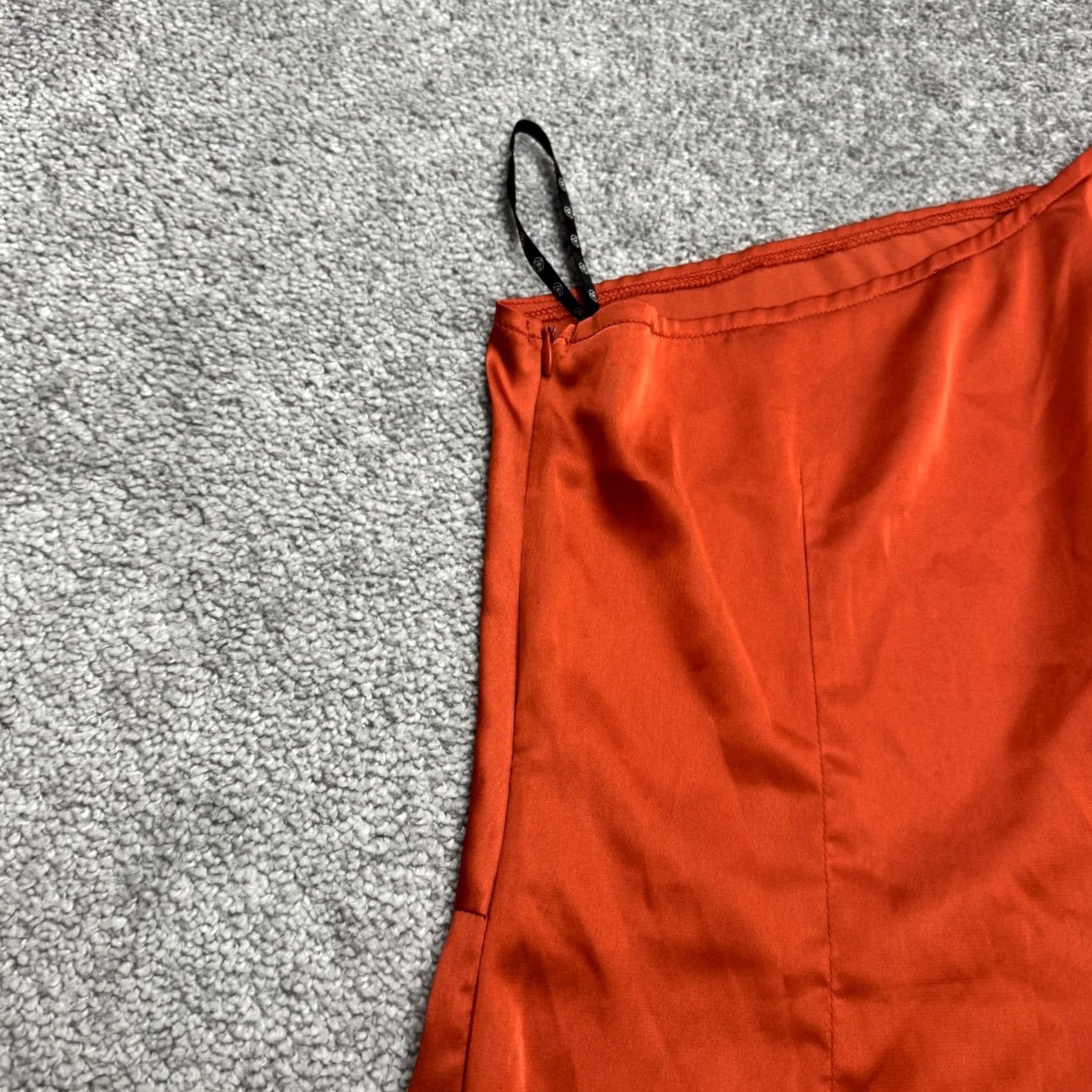 Missguided Missguided Satin One Shoulder Twist Front Maxi Dress Womens 8 Orange Size M / US 6-8 / IT 42-44 - 6 Thumbnail