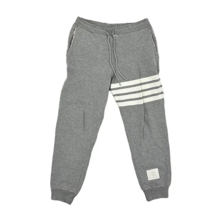 Thom Browne Thom Browne Gray Striped Knit Sweatpants Size US 30 / EU 46 - 1 Thumbnail