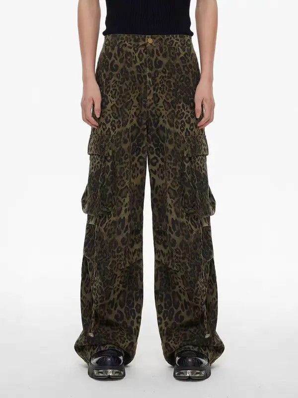 Japanese Brand × Vintage Retro casual leopard print paratrooper cargo trousers Size US 32 / EU 48 - 2 Thumbnail