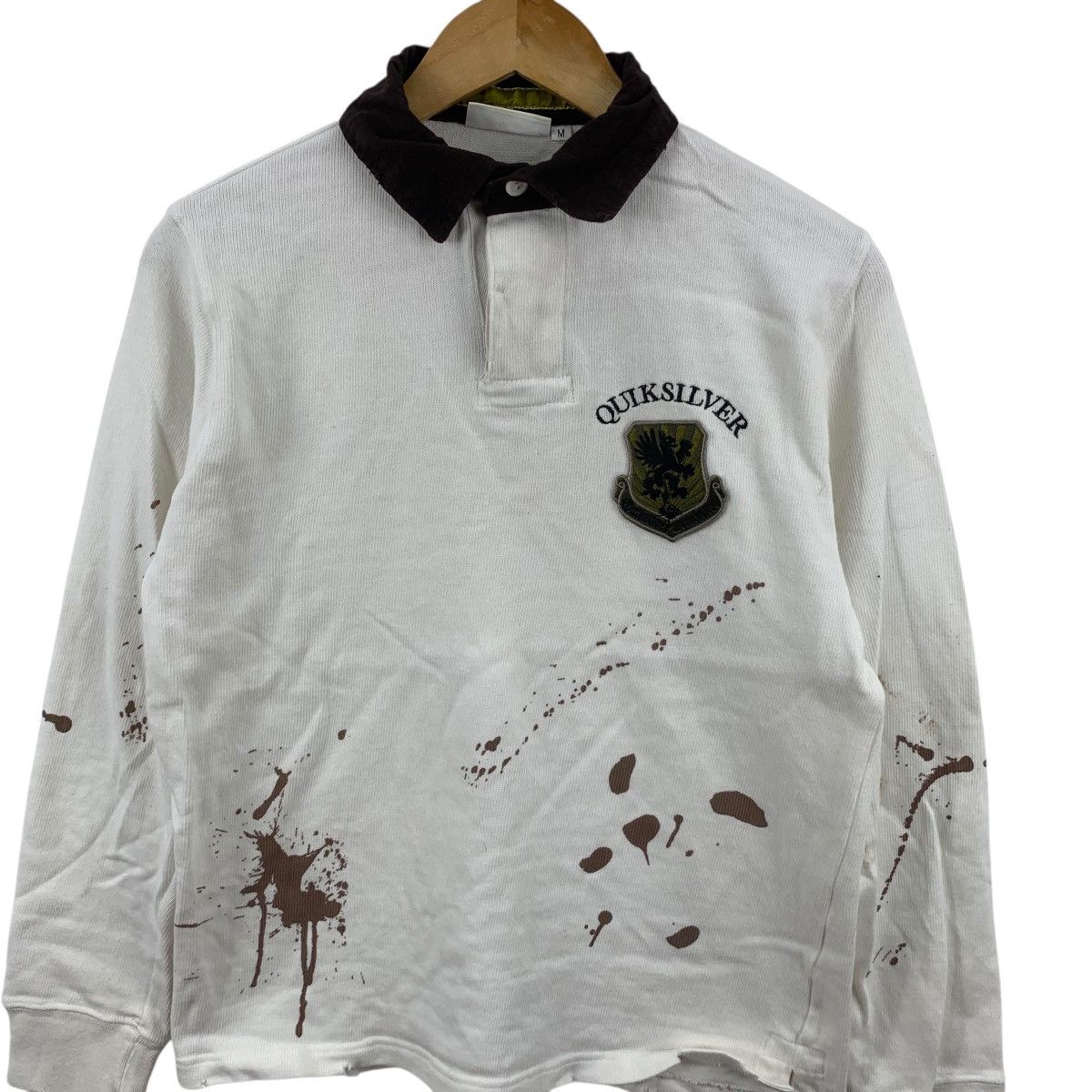 Quiksilver QUIKSILVER SURF Paint Splash Rugby Crest Polo Tee Shirt Top Size US M / EU 48-50 / 2 - 5 Thumbnail