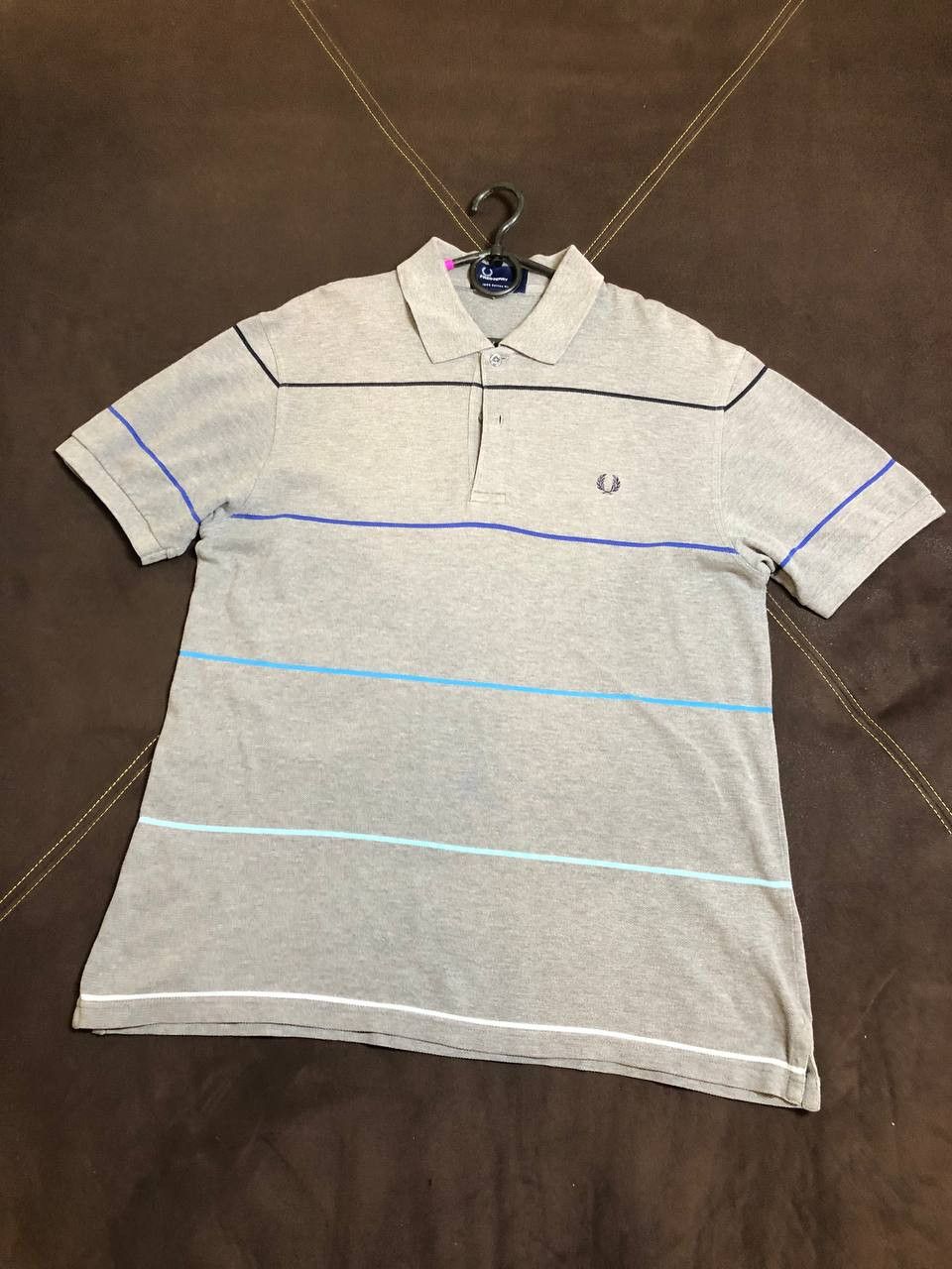 Fred Perry Fred Perry Big Logo Vintage Men's Polo Shirt - M Blue Cotton Size US M / EU 48-50 / 2 - 1 Thumbnail