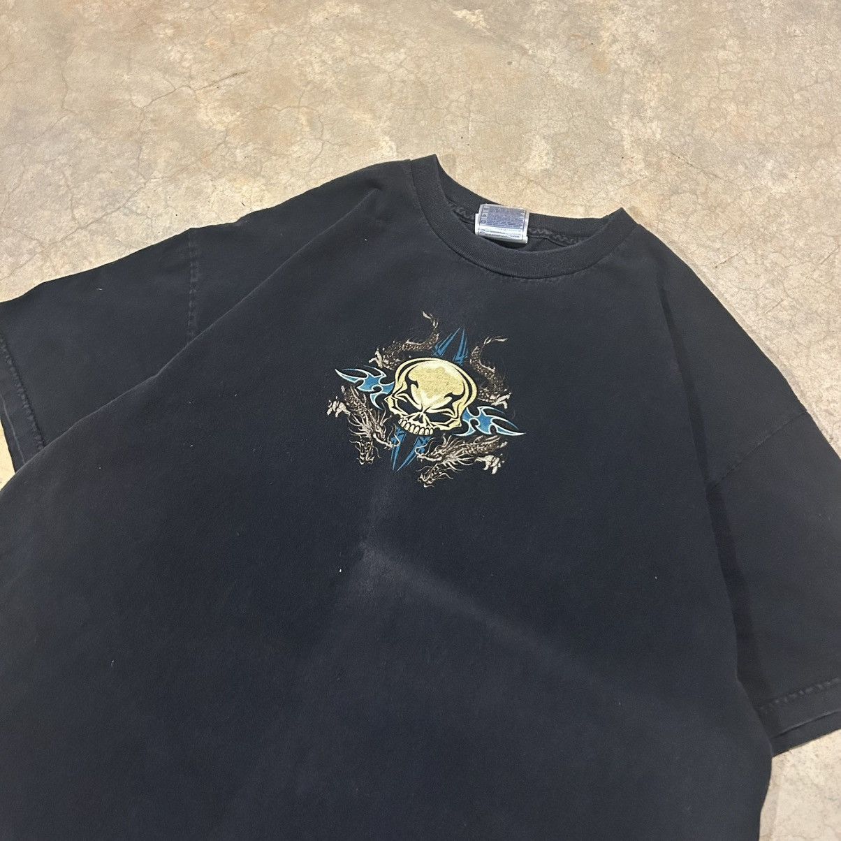 JNCO × Vintage Vintage Y2K Skull Tattoo Faded Grunge Cyber Tee JNCO Skater Size US XL / EU 56 / 4 - 4 Thumbnail