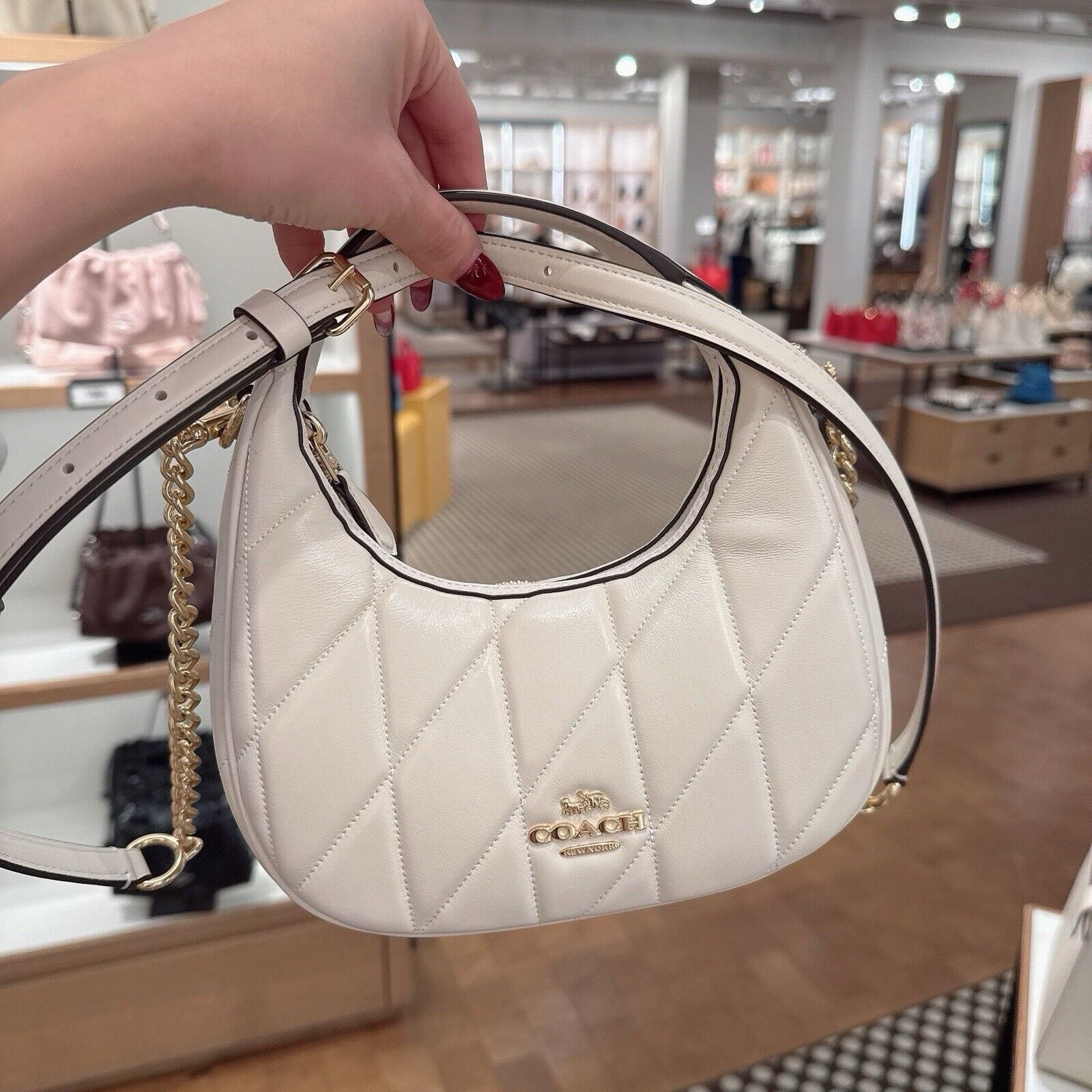 Coach NWT COACH Carmen Mini Crossbody Bag CY710 Gold/Chalk Size ONE SIZE - 3 Thumbnail