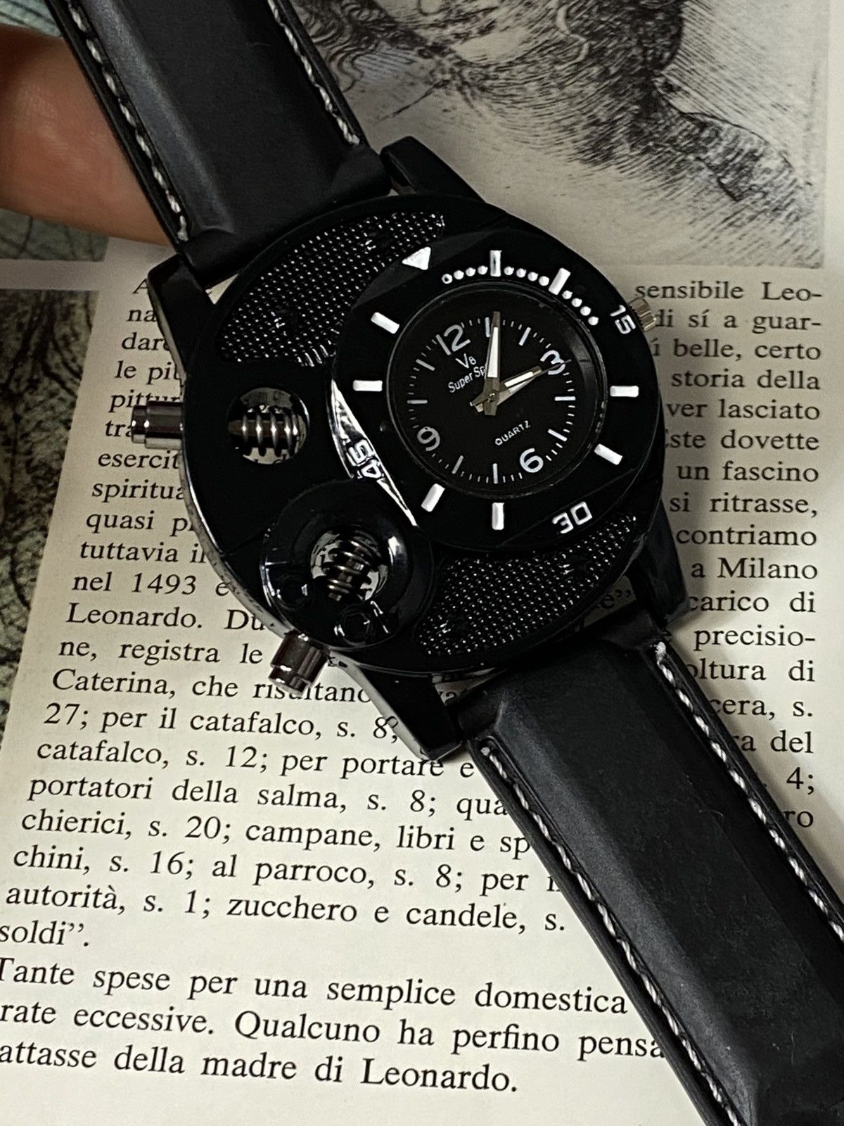 Japanese Brand V8 Super Speed Industrial Racing Watch - Black Size ONE SIZE - 6 Thumbnail