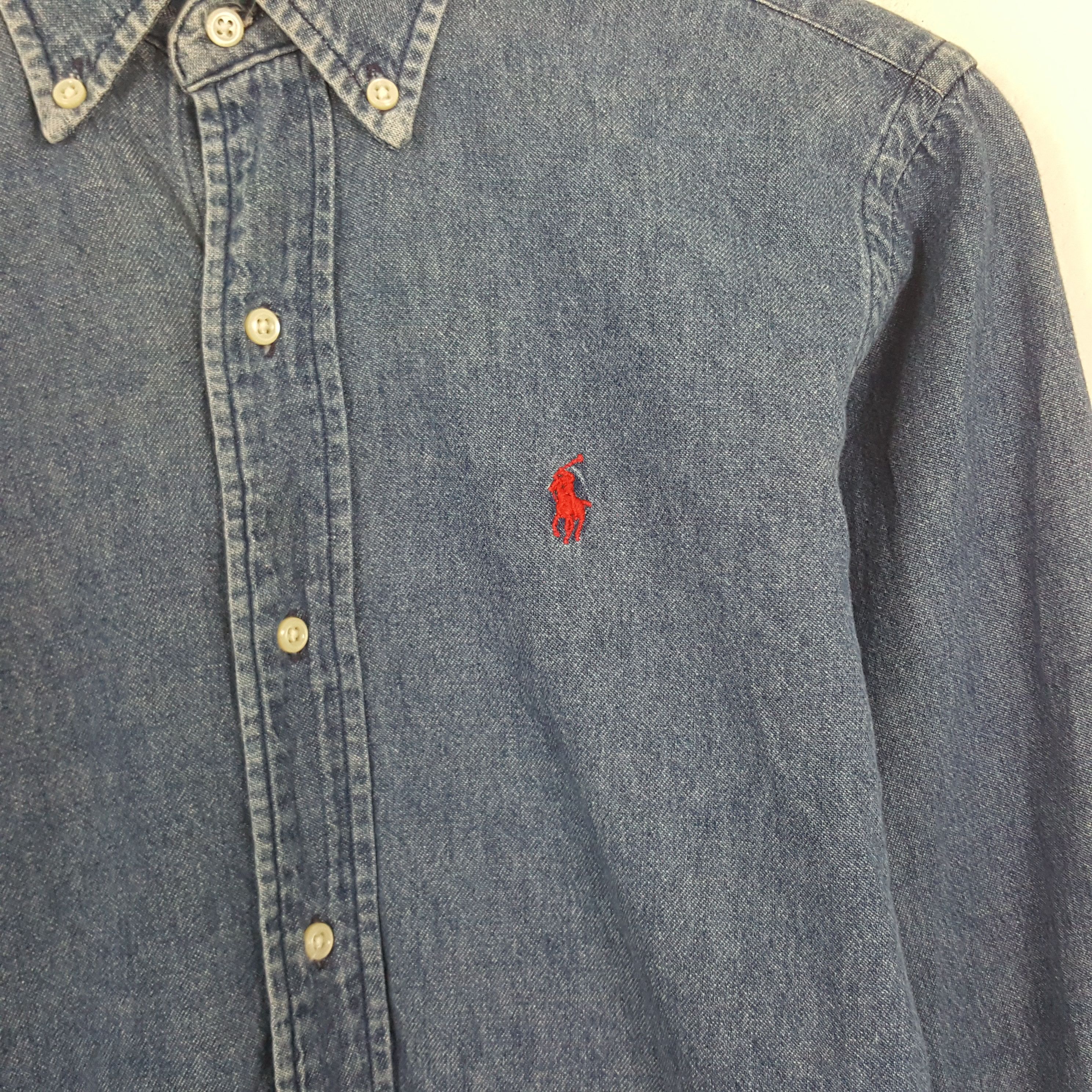 Polo Ralph Lauren × Vintage Vintage Polo Ralph Lauren Denim Button Up Shirt Size US S / EU 44-46 / 1 - 2 Thumbnail