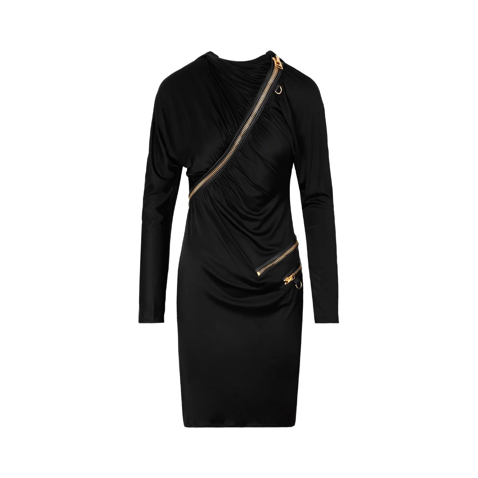 Tom Ford o1w1db10225 ABJ613 Zipped Mini Dress in Black Size S / US 4 / IT 40 - 1 Thumbnail