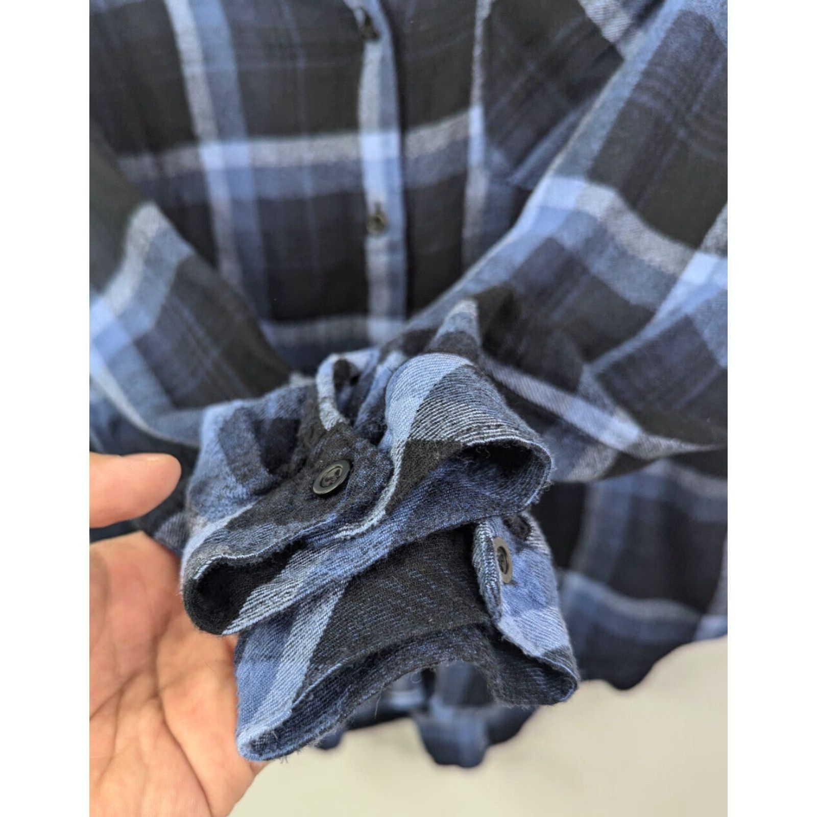 Anthropologie Cloth & Stone Women Blue Plaid Long Sleeve Button Up Shirt L Size L / US 10 / IT 46 - 2 Thumbnail