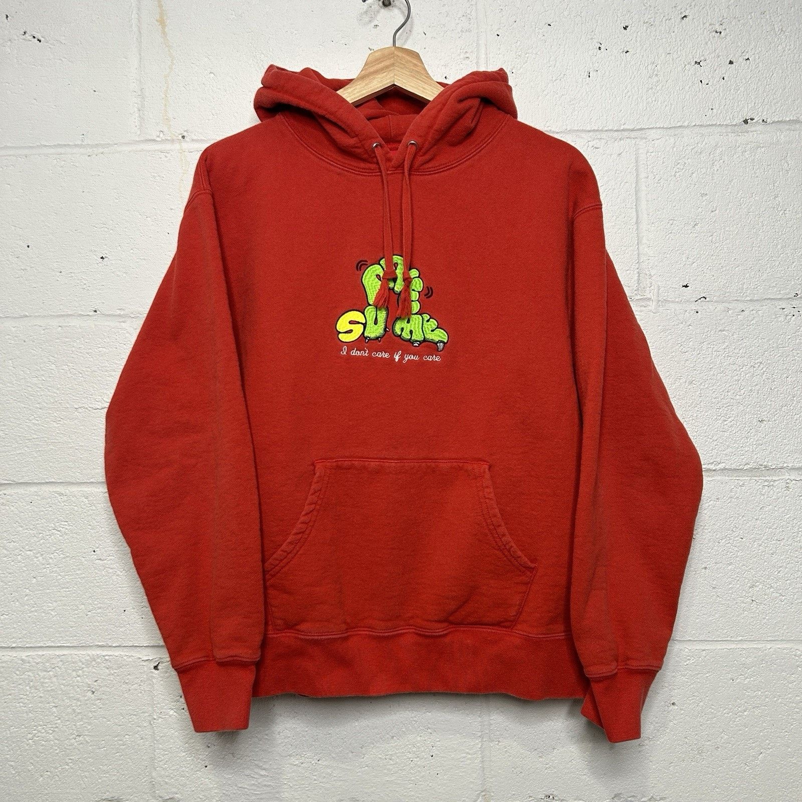 Supreme Supreme Don't Care Sweatshirt Hoodie “Burnt Red” FW21 Size US S / EU 44-46 / 1 - 1 Thumbnail