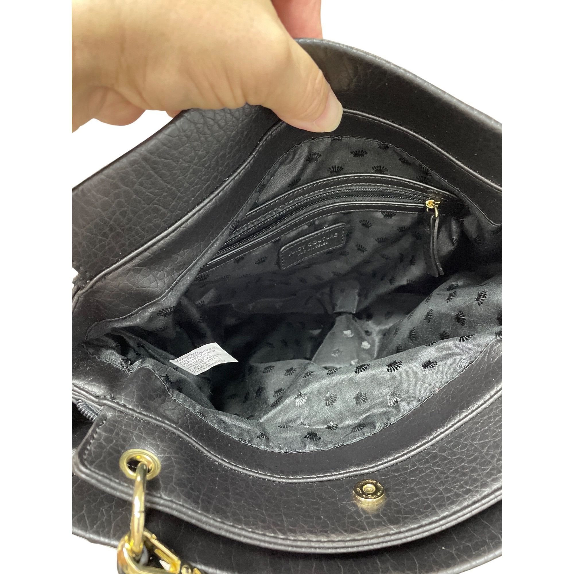 Juicy Couture Juicy Couture Wms Black Gold Pebbled faux leather Shoulder H Size ONE SIZE - 17 Thumbnail