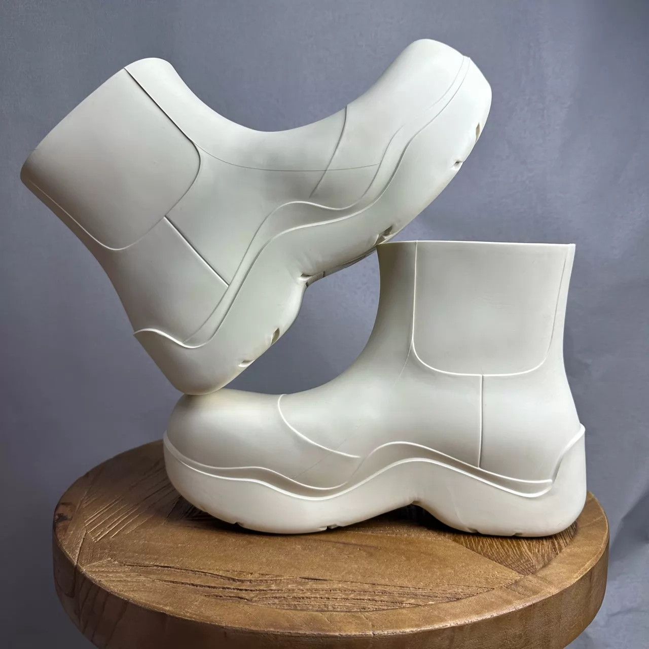 Bottega Veneta BOTTEGA VENETA BV rain boots cream 40 98 new Size US 7 / EU 40 - 3 Thumbnail