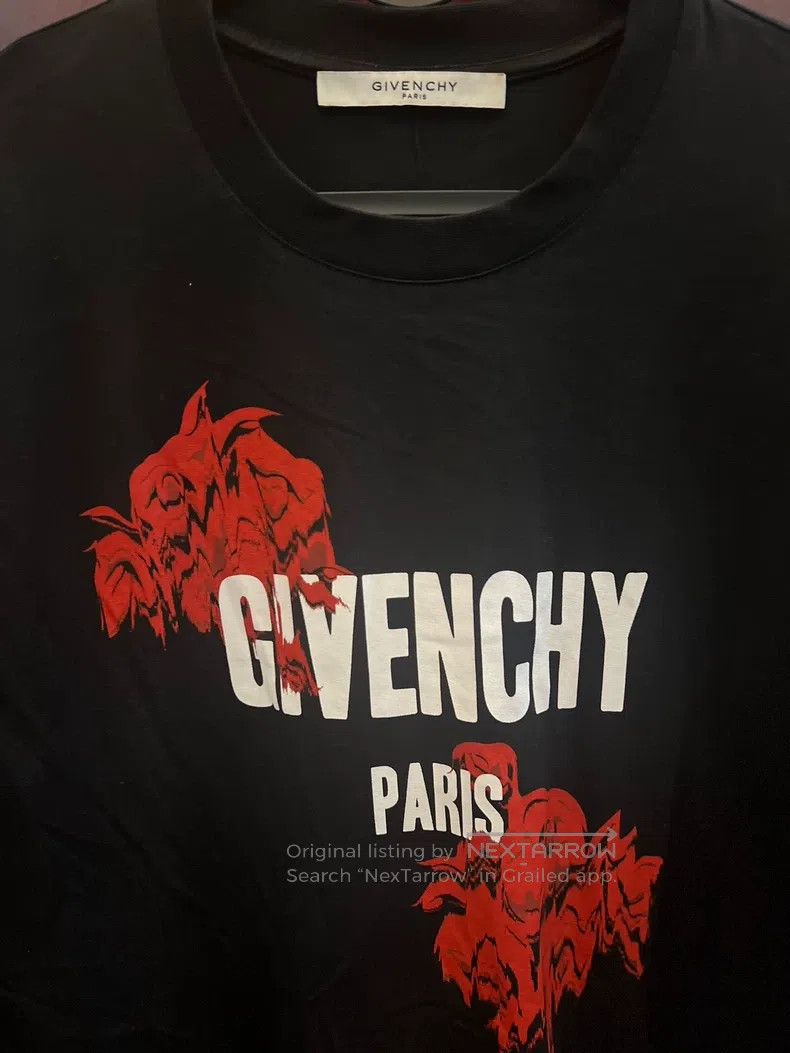 Givenchy Givenchy Black Rose Short Sleeve Size US M / EU 48-50 / 2 - 2 Thumbnail
