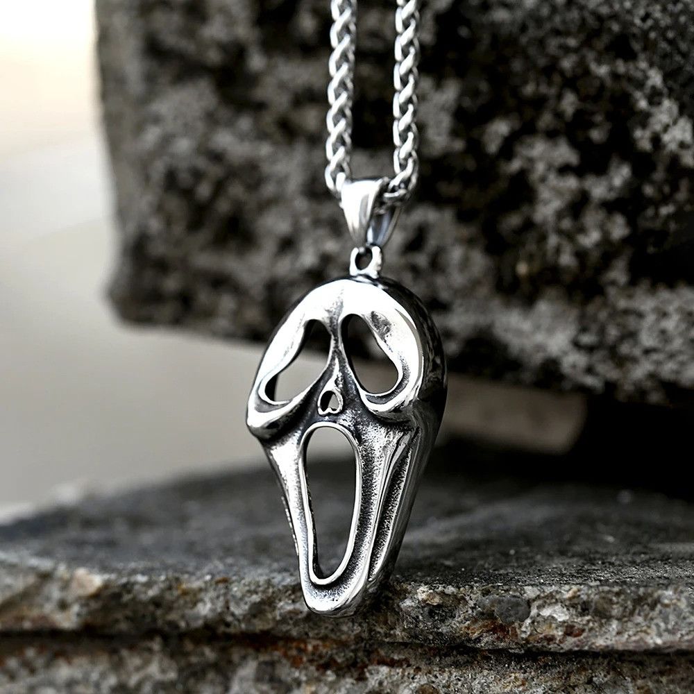 Vintage Vintage Mask Skull Pendant Necklace Size ONE SIZE - 4 Thumbnail