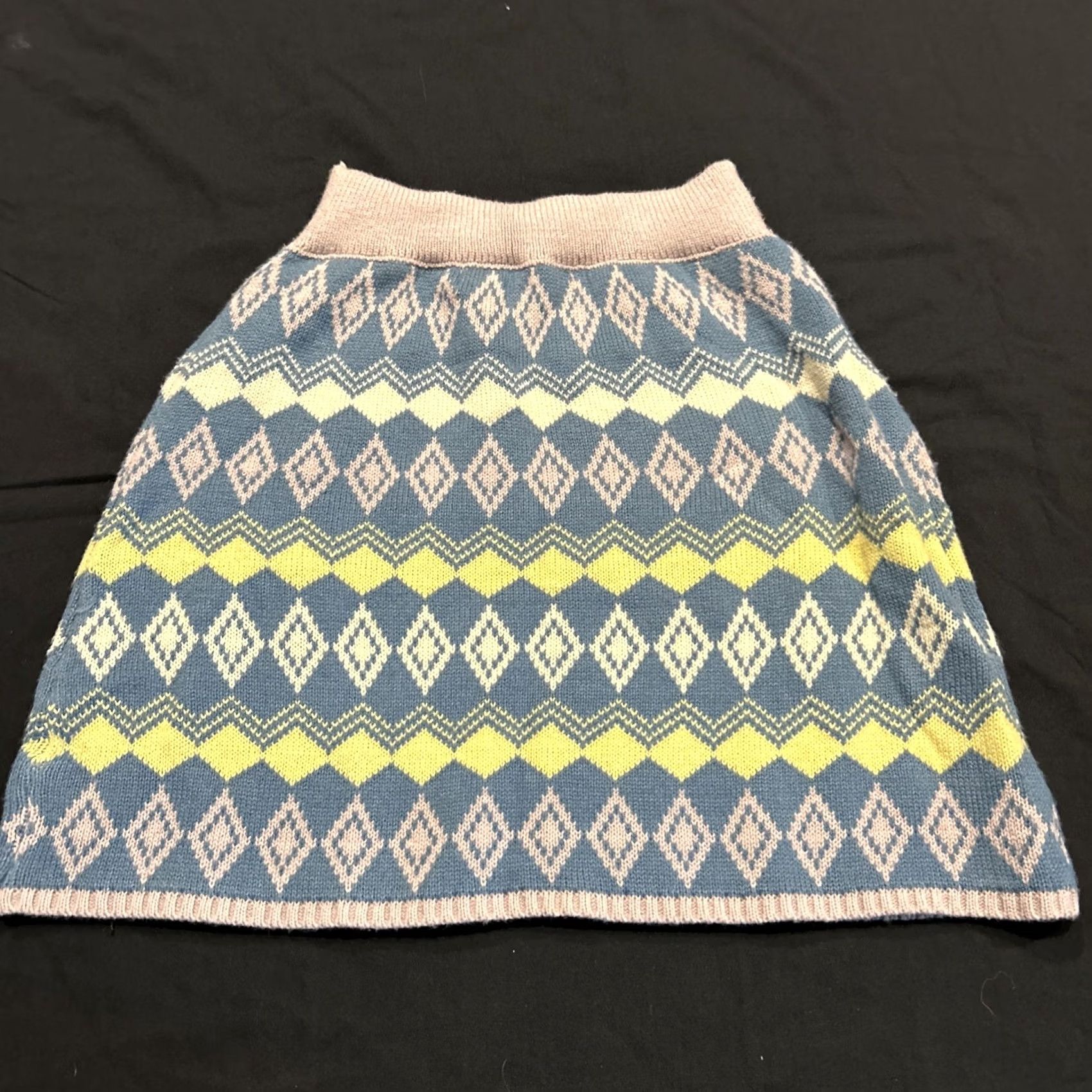 Vintage HYFVE Skirt Womens L Blue Yellow Mini Acrylic Stretch Tweed Elastic Waist 90s Preppy Casual Party/Cocktail Short Adult Womens Size 36" / US 14 / IT 50 - 4 Thumbnail