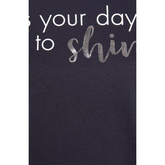 1901 1901 Navy Its Your Day To Shine Graphic Tee Metallic Letteri Size XS / US 0-2 / IT 36-38 - 6 Thumbnail