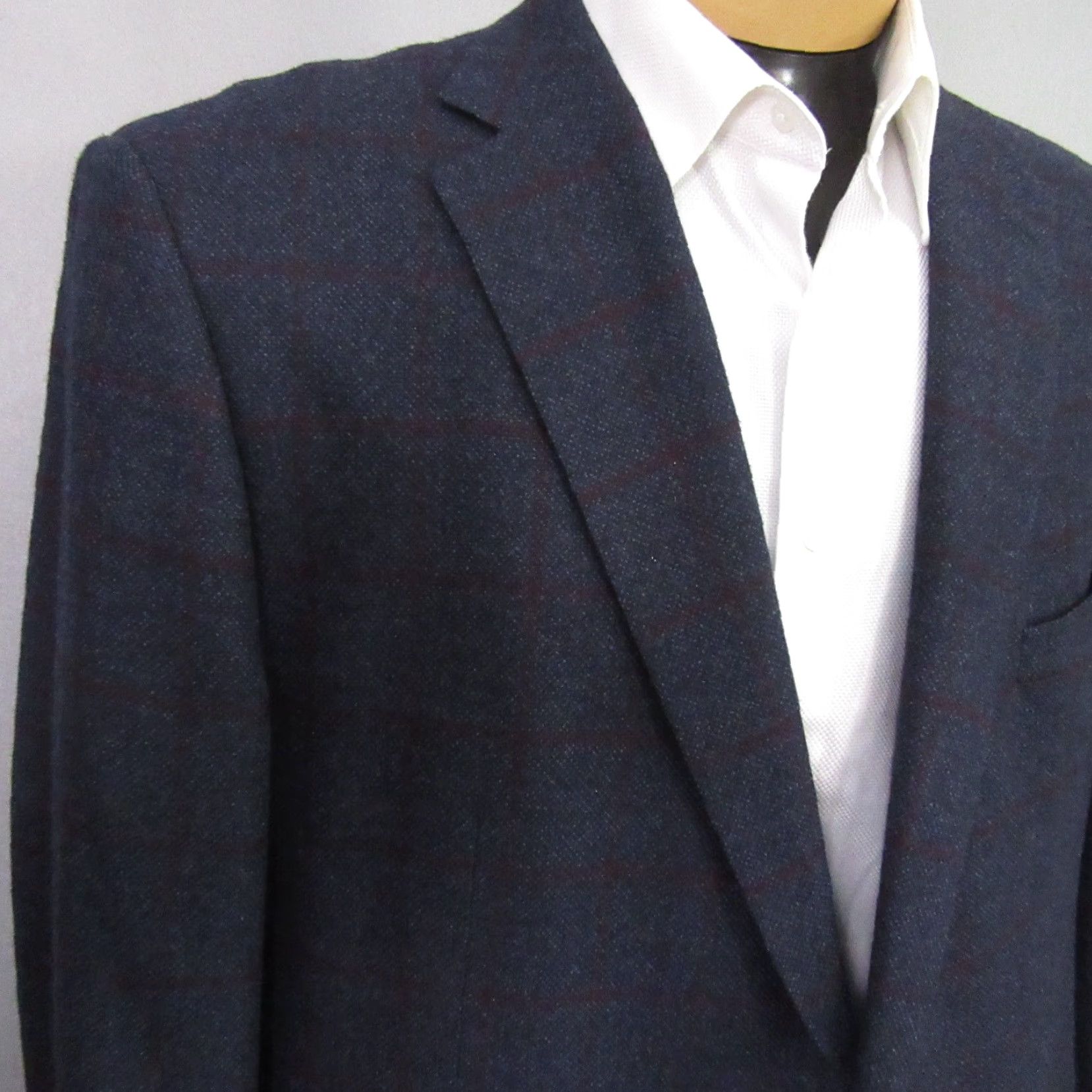Vintage VINTAGE BluJacket Jacket Mens Coat 48R Wool Blue Windowpane 100% Timeless Modern Classic Mens Size US M / EU 48-50 / 2 - 2 Thumbnail