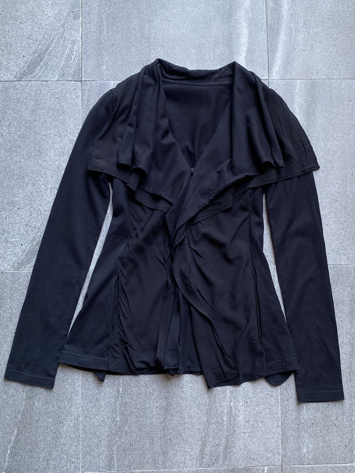 Ground Y Black Draped Asymmetrical Jacket