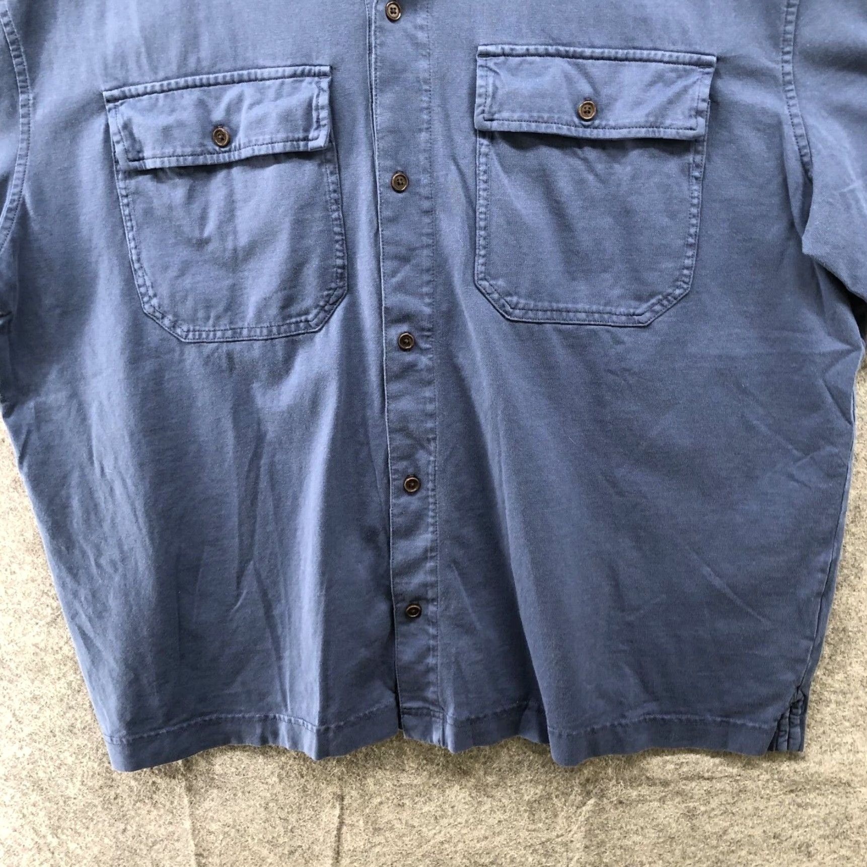 Banana Republic Banana Republic Authentic Tee Mens XL Supima Cotton Blue Short Sleeve Button Shirt Size US 36 / EU 52 - 4 Thumbnail