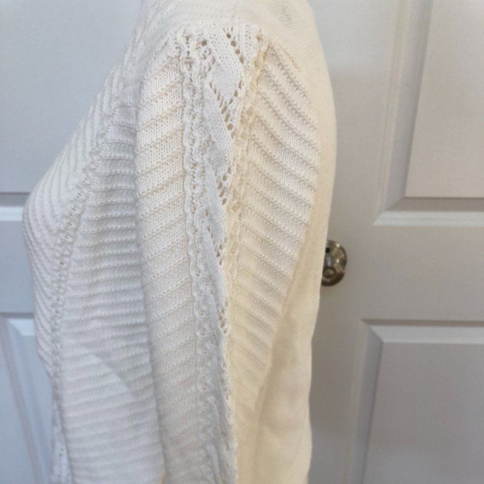Sonoma Brand New White Pointelle Sweater from Sonoma Size S / US 4 / IT 40 - 3 Thumbnail