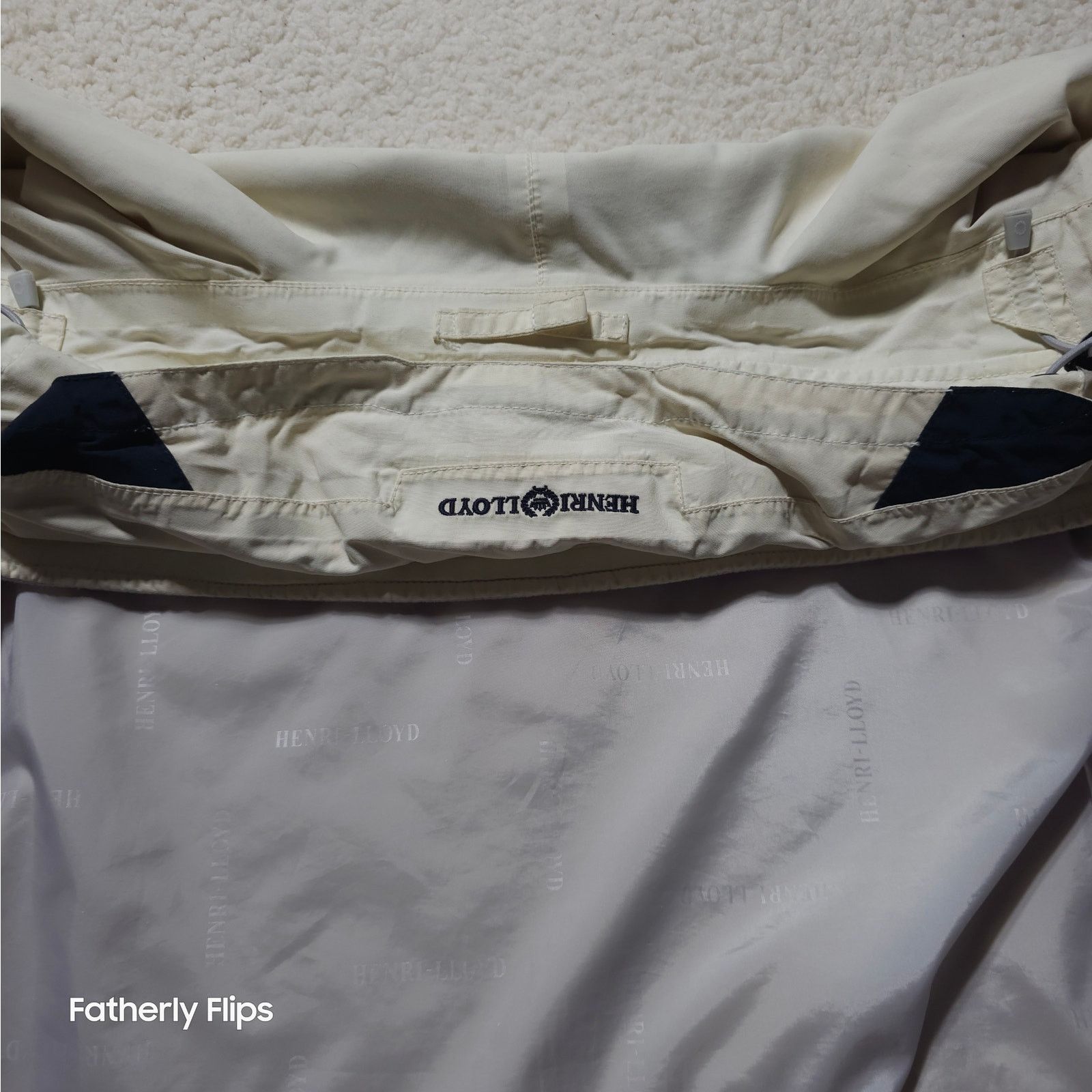 Henri Lloyd Henri Lloyd Sailing Jacket Men's M Cream Navy Hooded Coat Size M / US 6-8 / IT 42-44 - 15 Thumbnail