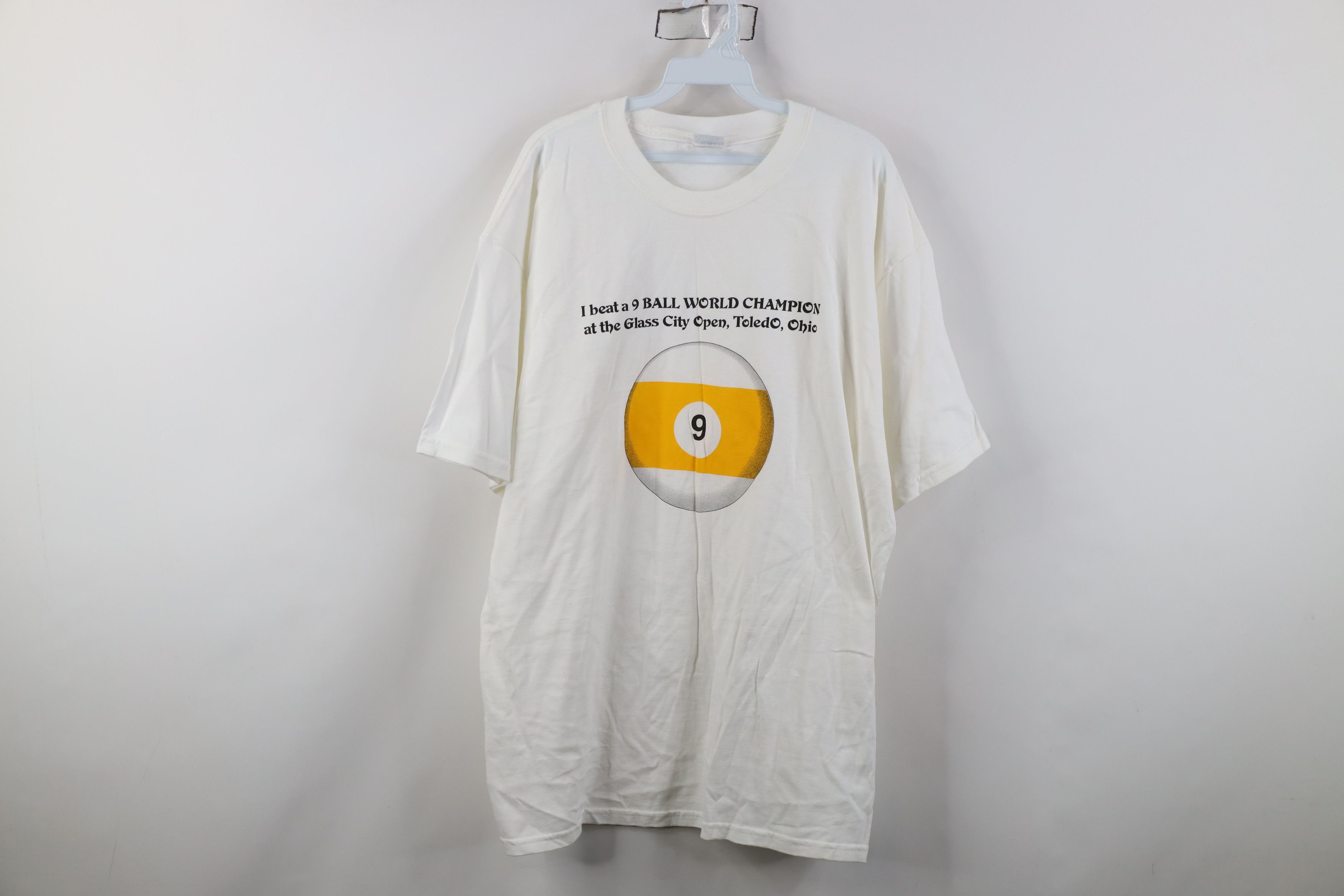 Vintage Vintage 90s 9 Ball World Champion City Open Pool T-Shirt Size US XL / EU 56 / 4 - 1 Thumbnail