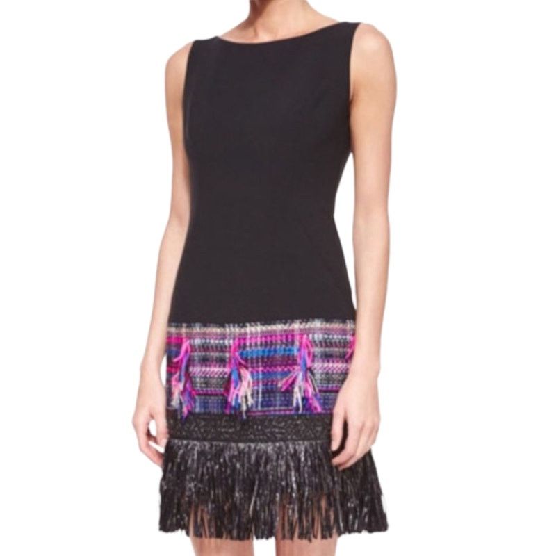 MILLY MILLY Black Multi Color-Couture Tweed Fringe Dress. Sz 4 New Size S / US 4 / IT 40 - 13 Thumbnail