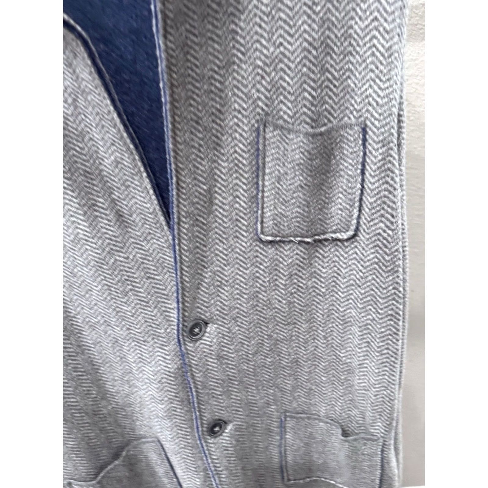 Vintage Emozioni Uomo Made Italy Unique Gray Blue Sweater Jacket Large L Mens Size US L / EU 52-54 / 3 - 5 Thumbnail