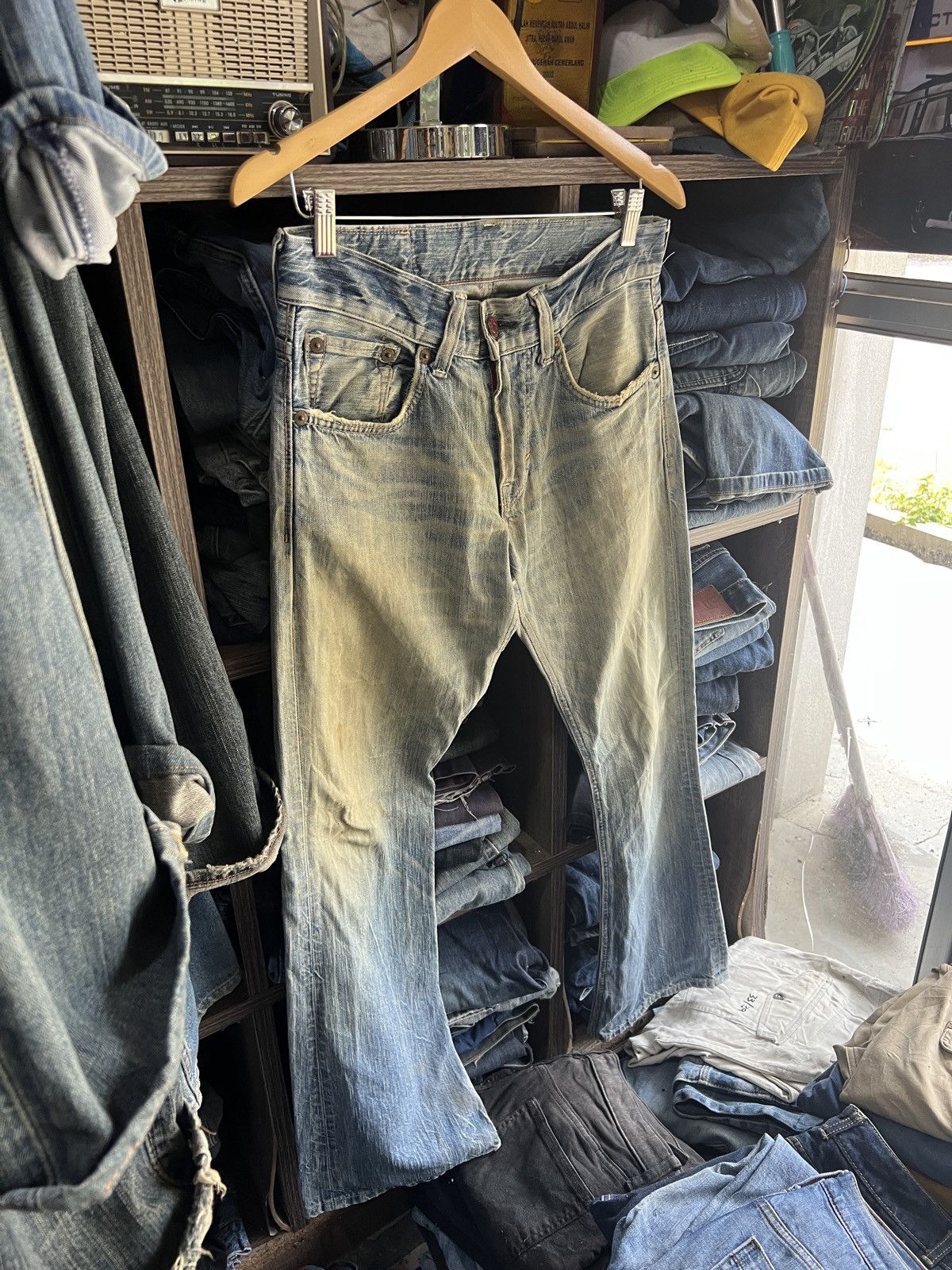 Edwin 🔥Vintage Edwin Blue Trip Distressed Denim Size US 32 / EU 48 - 3 Thumbnail