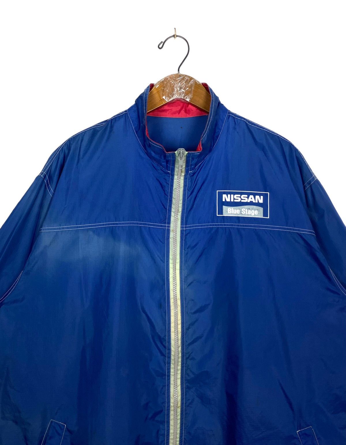 Japanese Brand Rare‼️ Vintage Sunfaded Nissan Blue Stage Zipper Jacket Size US L / EU 52-54 / 3 - 4 Thumbnail