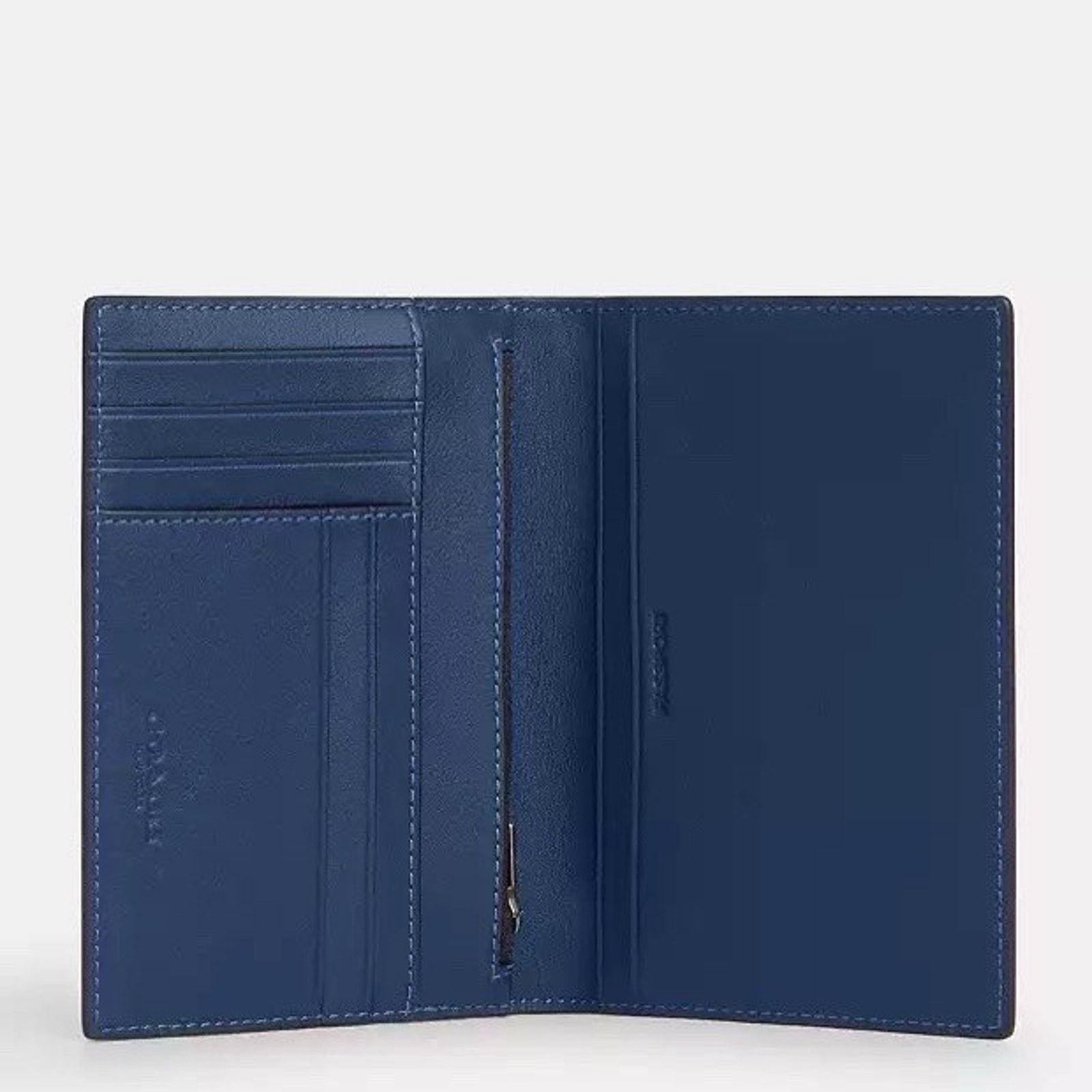 Coach NWT COACH CAX52 Passport Card Case Leather Wallet Blue/Chalk Size ONE SIZE - 6 Thumbnail