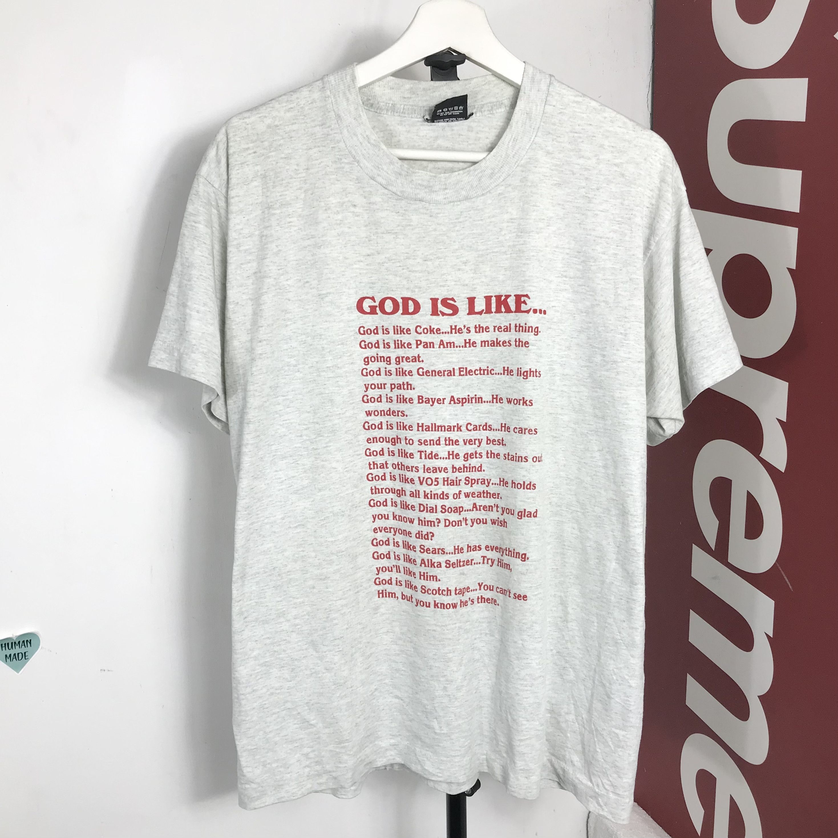 Delta Vintage 90s God T-Shirt Large Funny Jesus Art Single Stitch Size US L / EU 52-54 / 3 - 1 Thumbnail