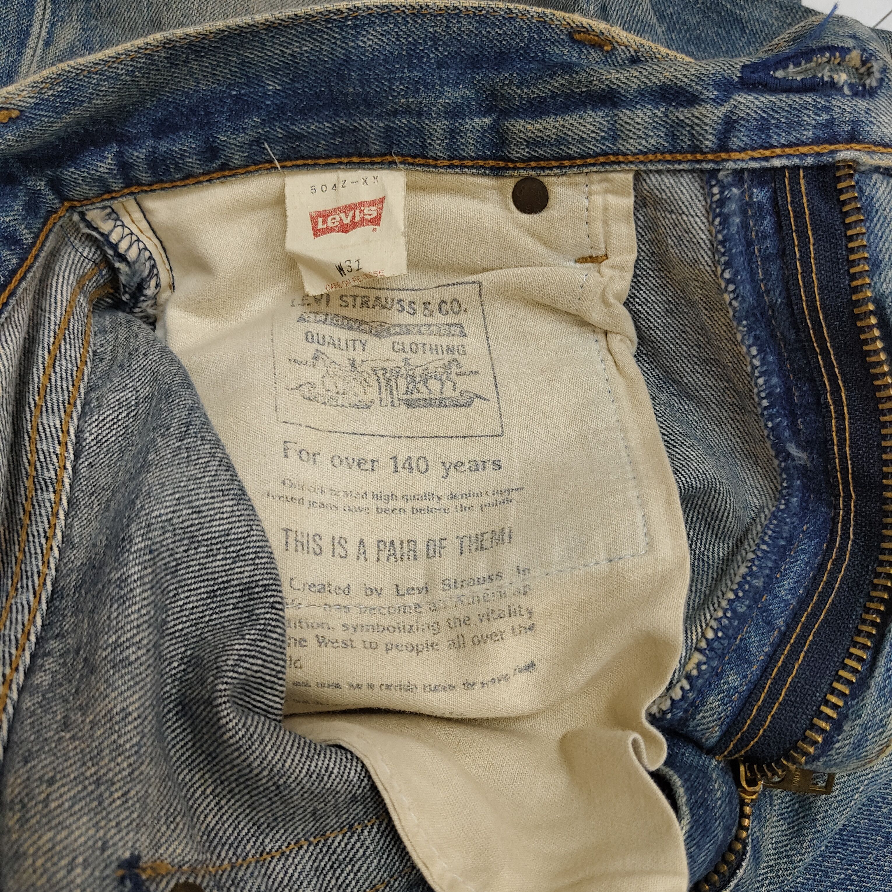 Levi's Vintage Levi's 504Z BigE Redline Selvedge Distressed Jean Size US 30 / EU 46 - 16 Thumbnail