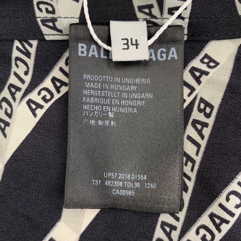 Balenciaga Balenciaga size 34 Black monogrammed striped mulberry silk Size US XXS / EU 40 - 6 Thumbnail