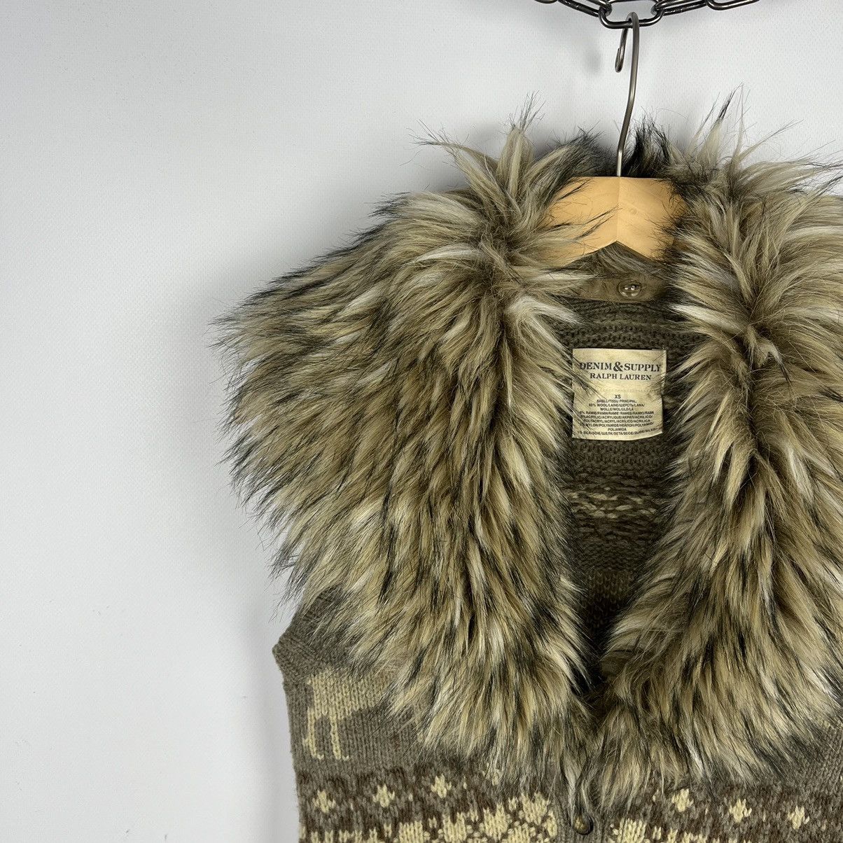 Denim & Supply Ralph Lauren Denim Supply Ralph Lauren Fair Isle Winter Vest Faux Fur Y2K Size XS / US 0-2 / IT 36-38 - 7 Thumbnail