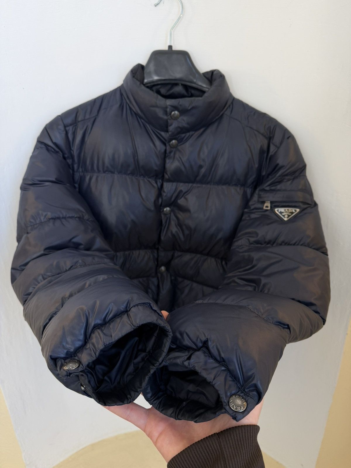 Prada Vintage 00s Prada Puffer Jacket Dark Blue y2k Size M Size US M / EU 48-50 / 2 - 7 Thumbnail