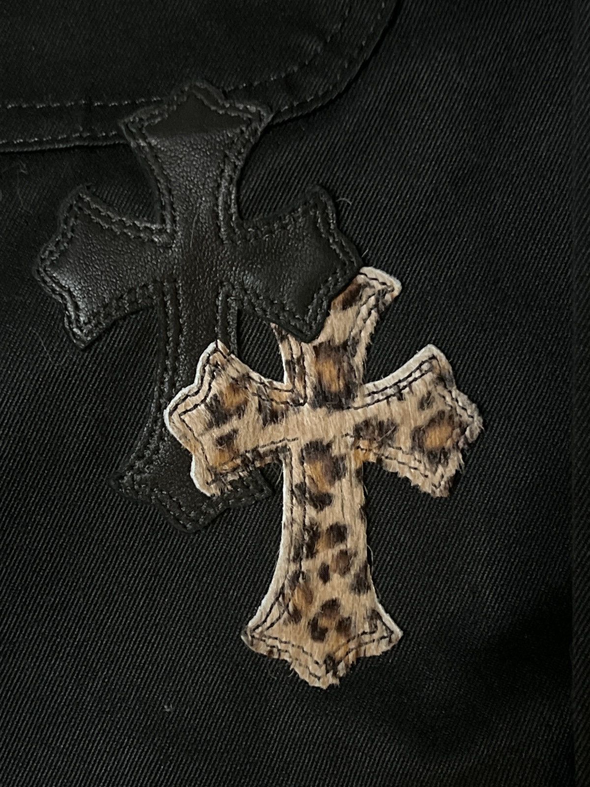 Chrome Hearts Work Dog - Leather Leopard Cross Patch Jacket Size US M / EU 48-50 / 2 - 3 Thumbnail