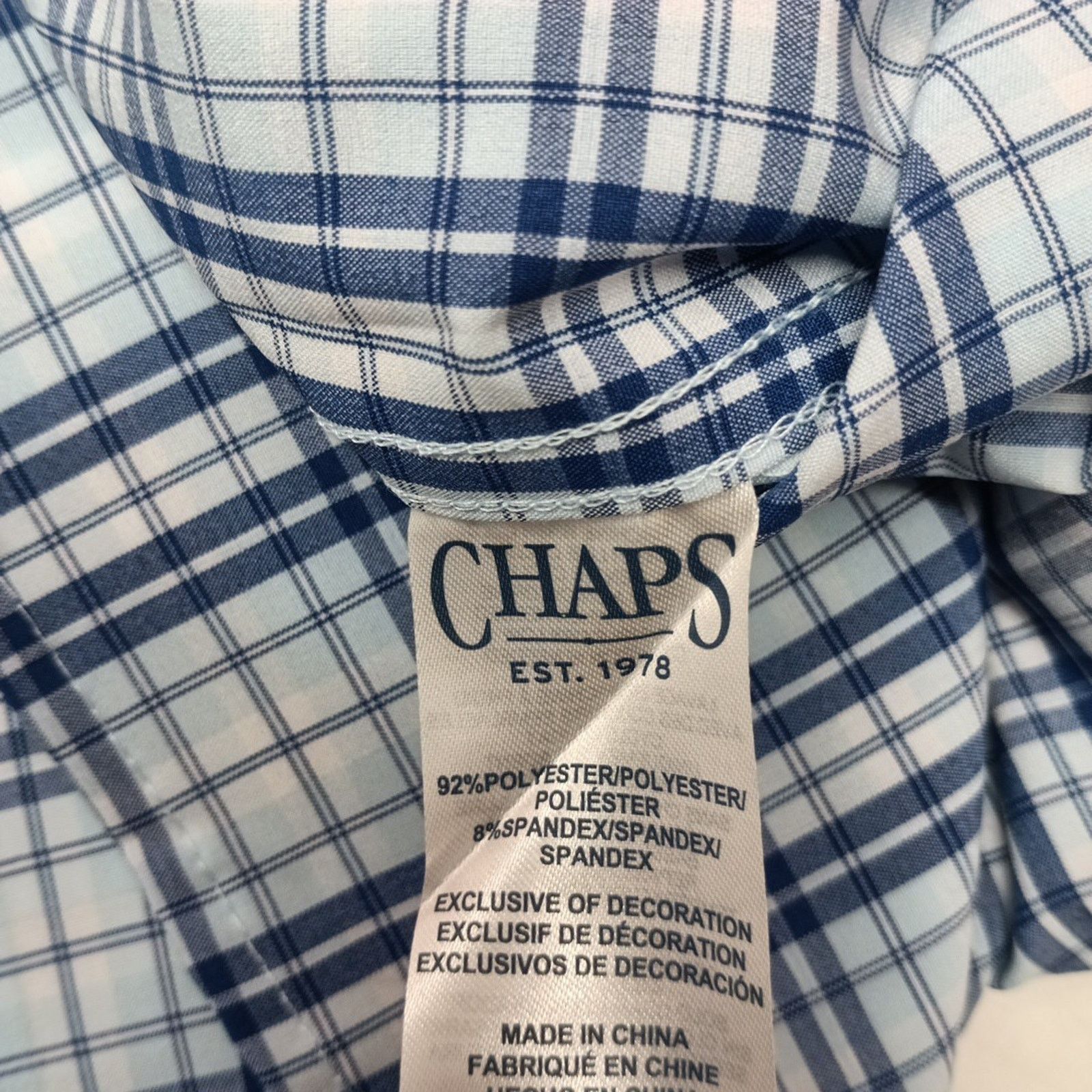 Chaps Chaps Woven Shirt Men's Size S Sky Blue Stretch UPF 50 Size US S / EU 44-46 / 1 - 7 Thumbnail