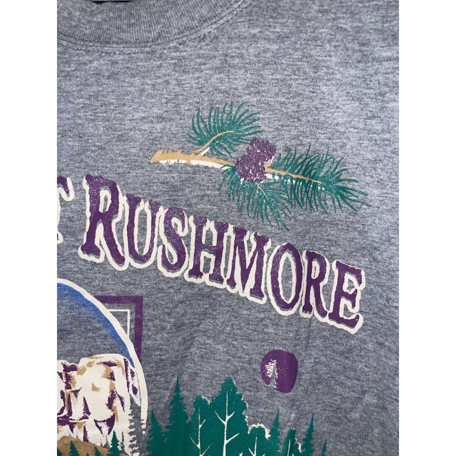 Jerzees × Vintage Vintage Mount Rushmore Shirt Jerzees Gray Tee VTG 90s Large Size US L / EU 52-54 / 3 - 3 Thumbnail