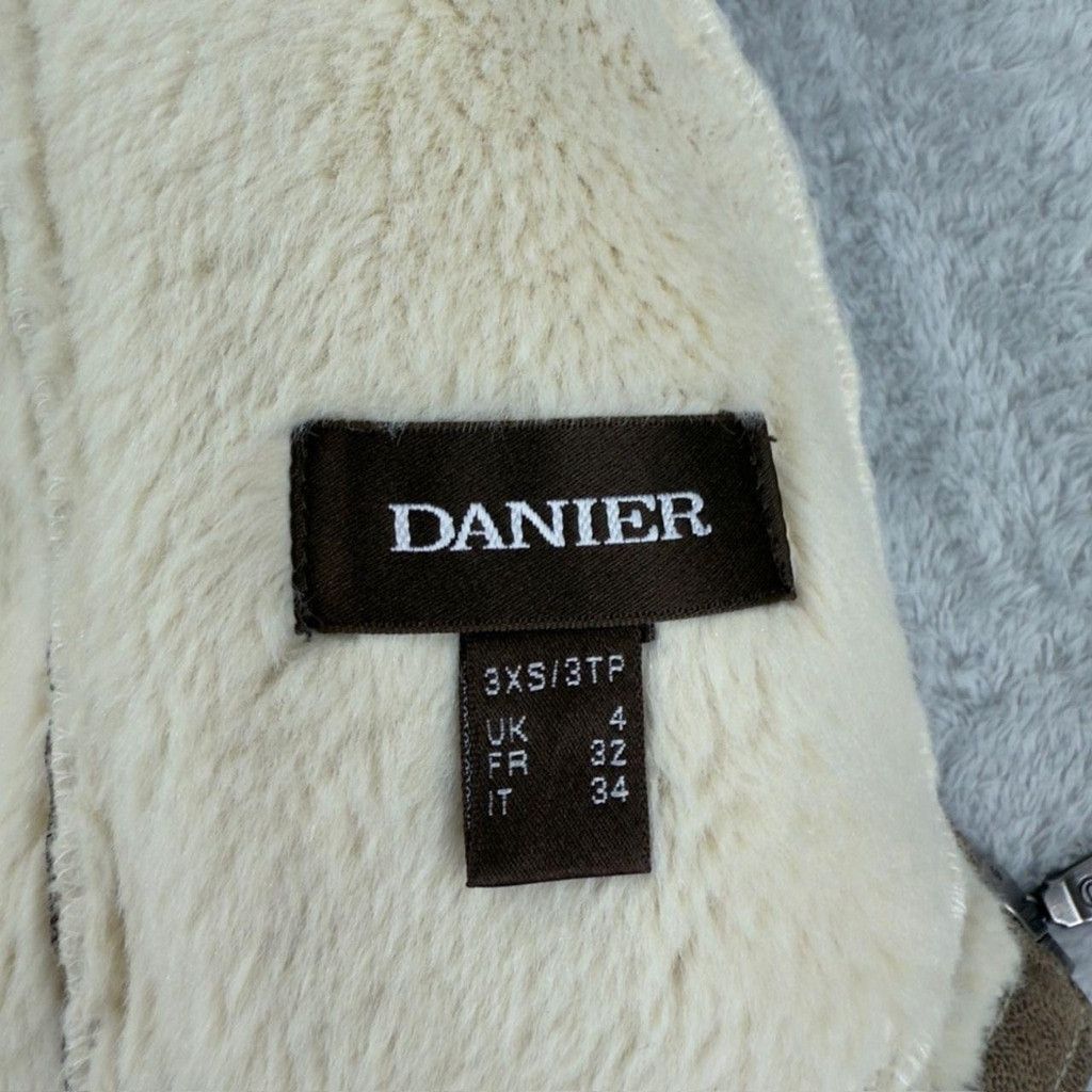 Danier Danier Brown Leather Jacket Sherpa Lining Women's Size 0 US Size XXS / US 00 / IT 34 - 7 Thumbnail