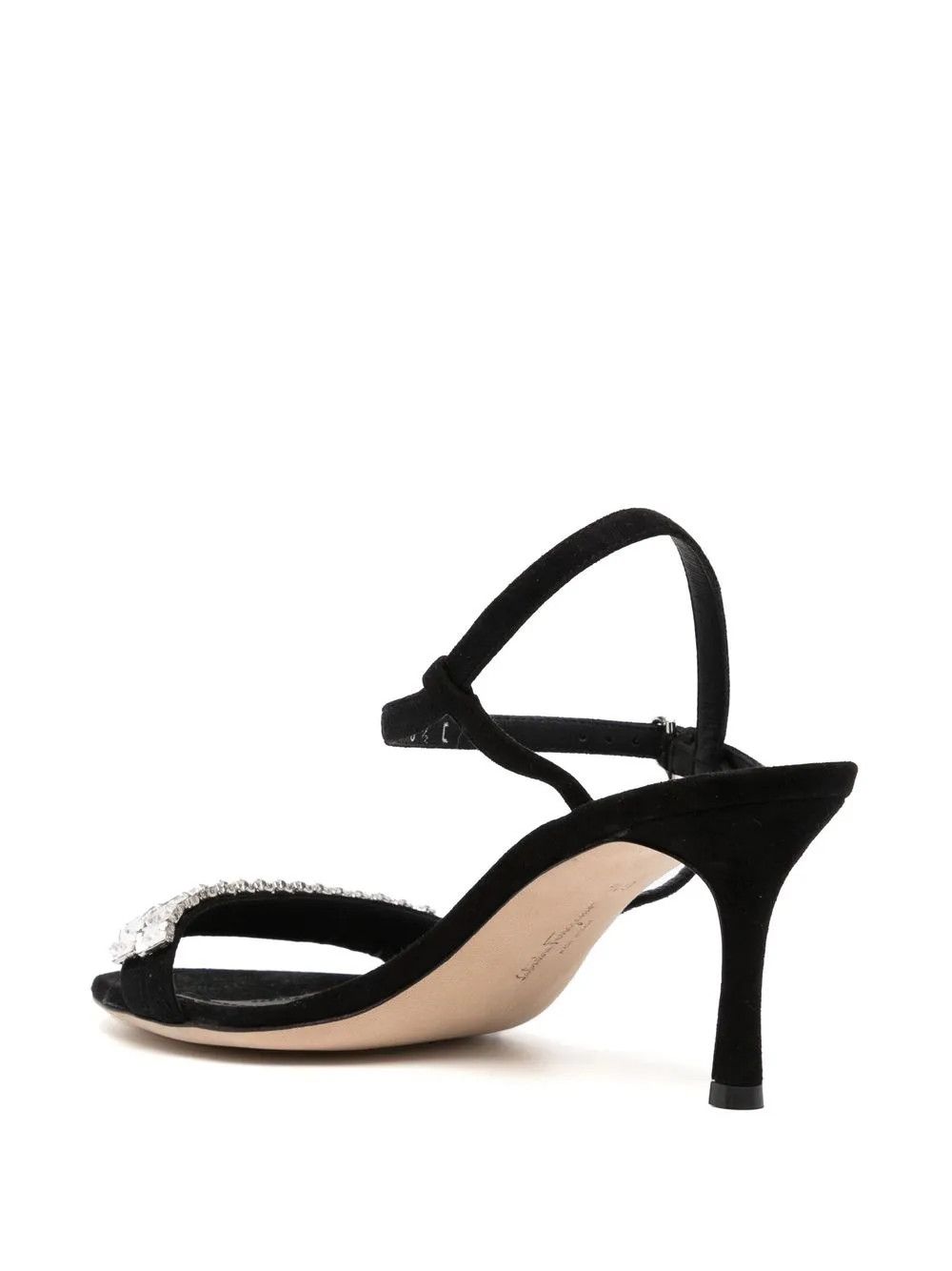 Salvatore Ferragamo o1y0426 Stiletto Heel Sandals in Black/Silver Size US 5.5 / IT 35.5 - 3 Thumbnail