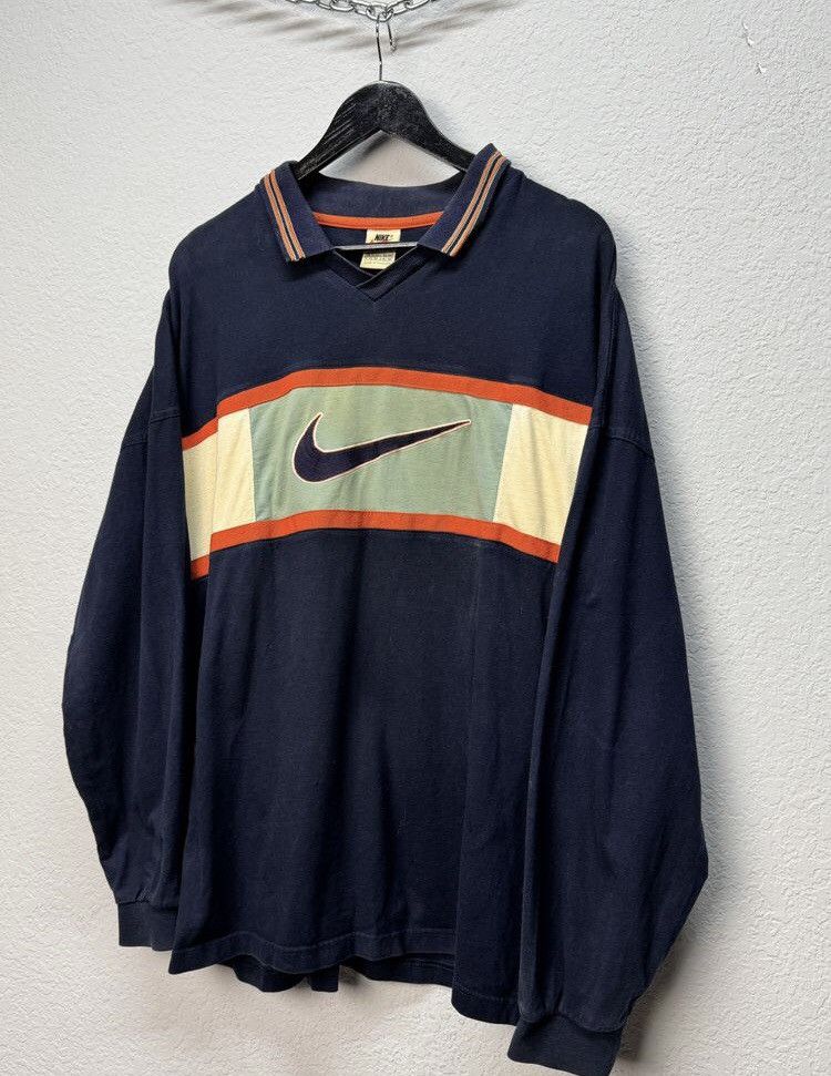 Nike × Vintage Nike Rugby Vintage Sweatshirt Polo Y2K Size US L / EU 52-54 / 3 - 3 Thumbnail