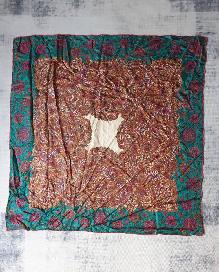 Japanese Brand Unnamed absract liberty green scarves Size ONE SIZE - 1 Thumbnail