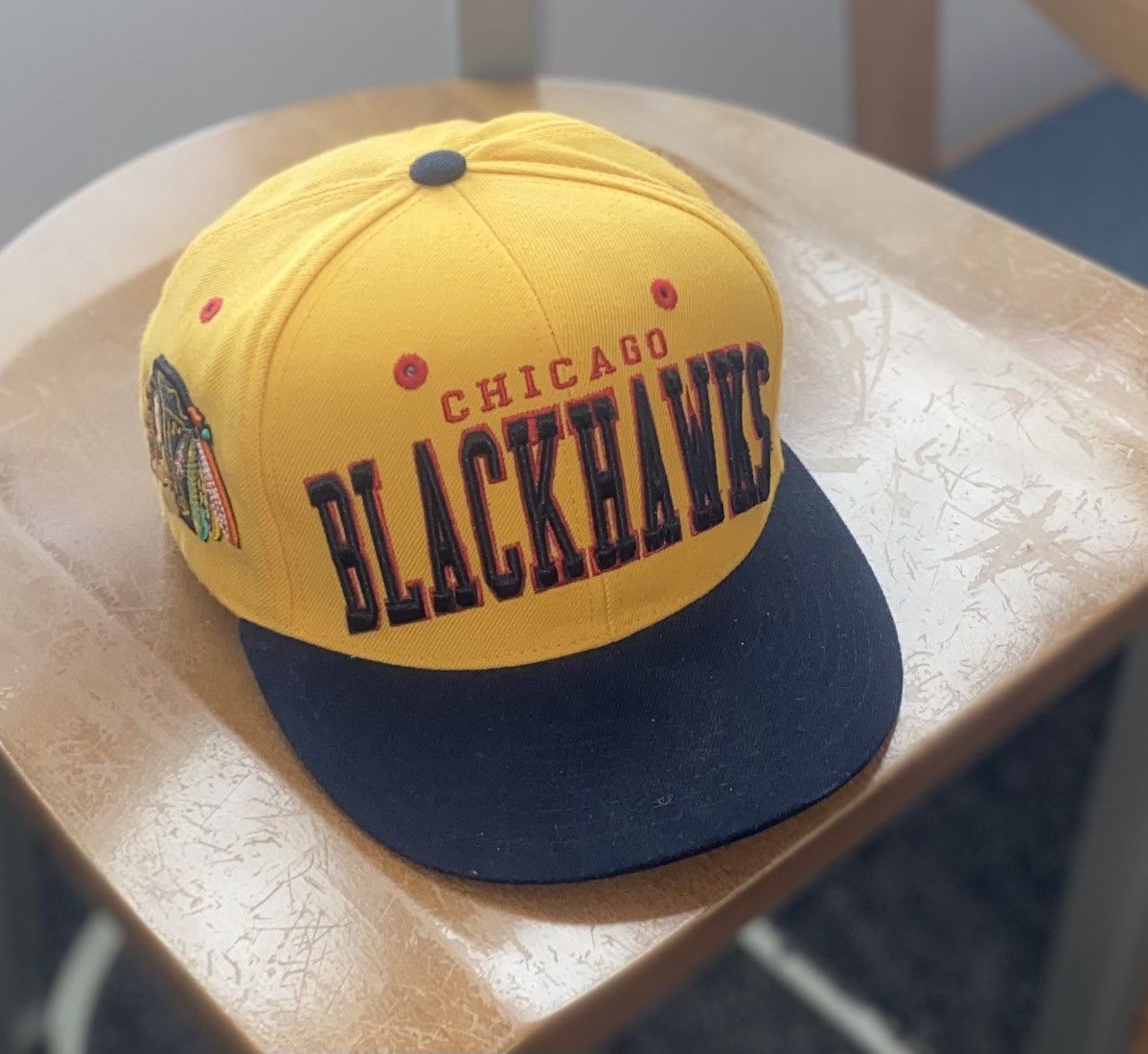 New Era Yellow Chicago Blackhawks Hat Size ONE SIZE - 1 Thumbnail