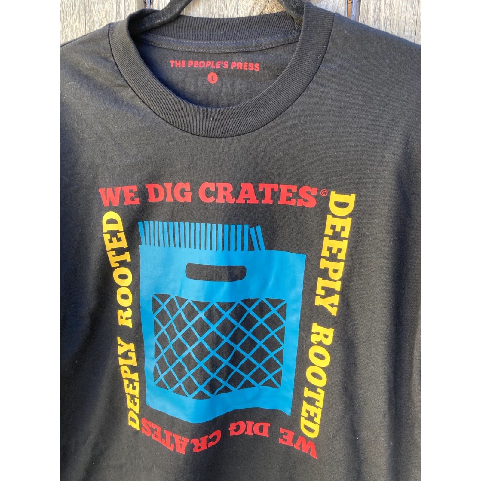 Doublet Men's People's Press Black Vinyl Crate Diggers SS T-Shirt L Double Sided Art Size US L / EU 52-54 / 3 - 4 Thumbnail