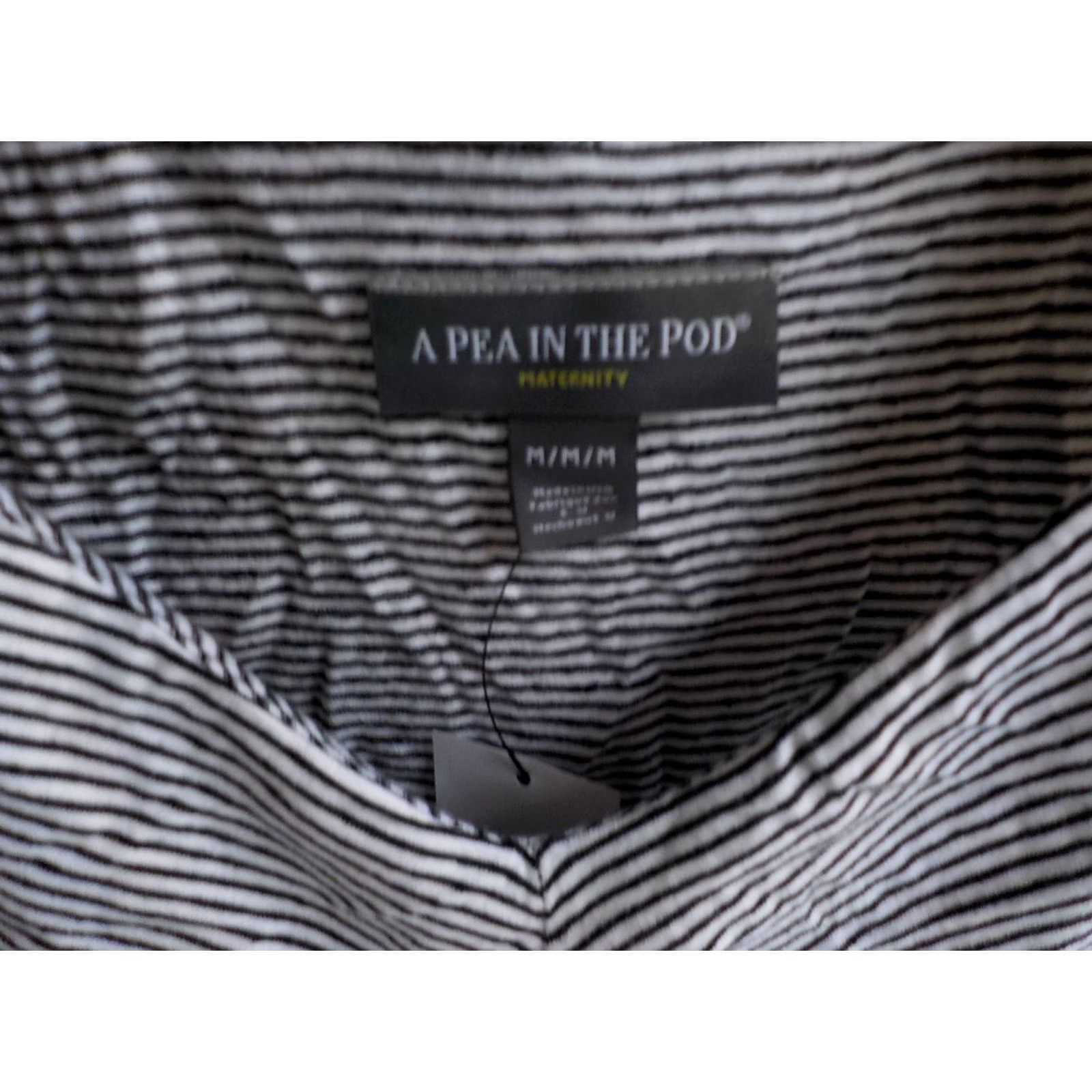 Vintage A PEA IN THE POD Sleeveless Striped Maternity V-Neck Mini Dress Black/White M NWT Size M / US 6-8 / IT 42-44 - 3 Thumbnail