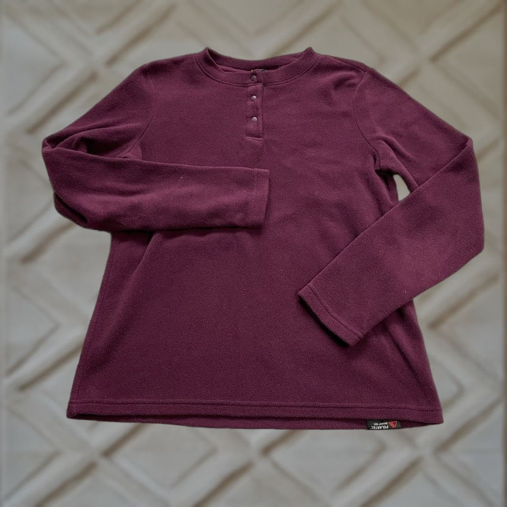Lands' End Lands' End Sweatshirt Womens XS Purple Polartec Aircore 100 Henley Fleece Size XS / US 0-2 / IT 36-38 - 1 Thumbnail