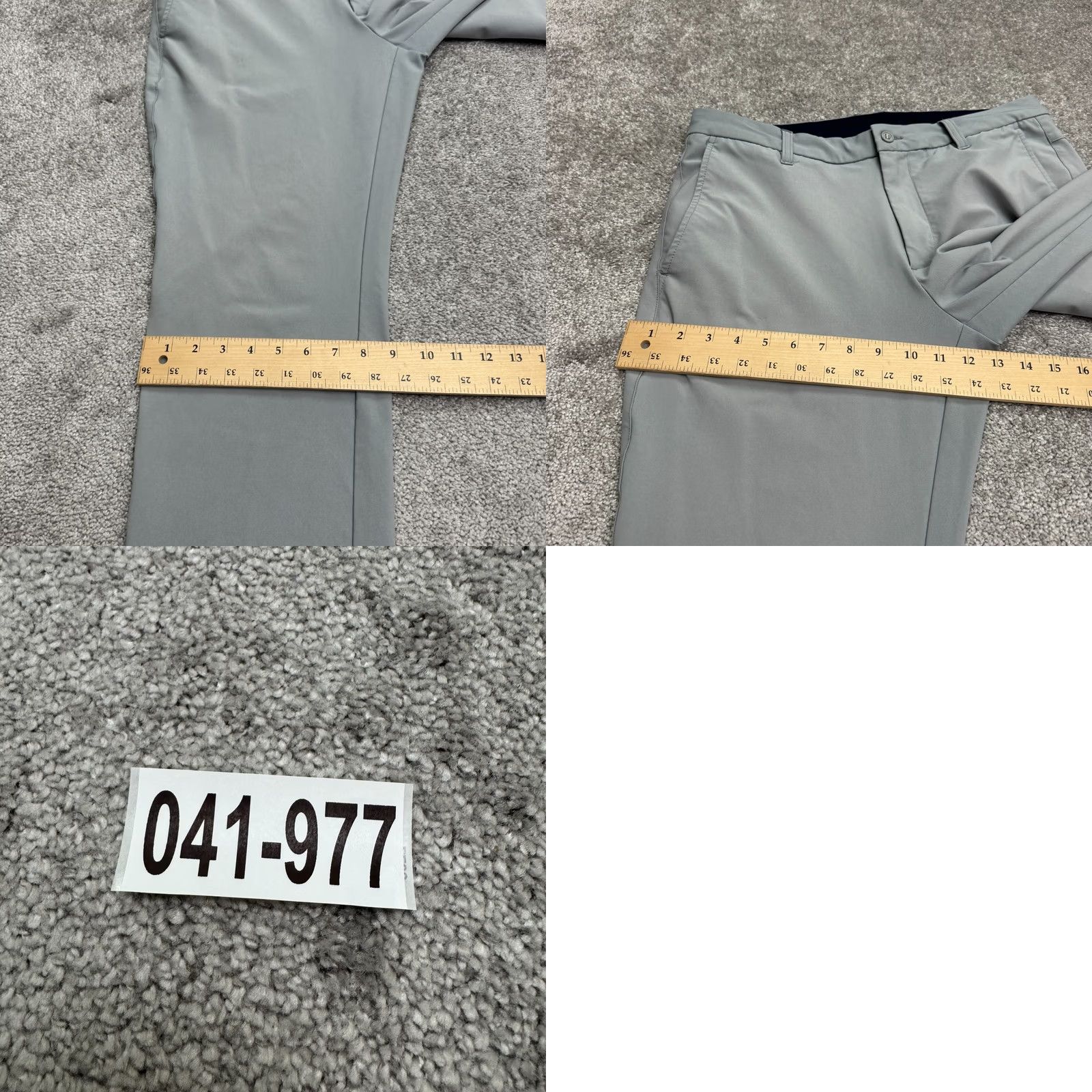 Hurley FootJoy FJ Performance Golf Chino Pants Mens 34x34 Gray Flat Front Straight Leg Size US 40 / EU 56 - 10 Thumbnail