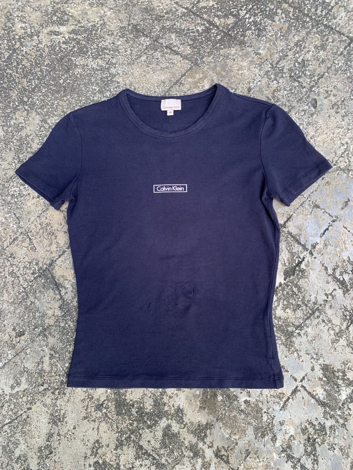 Calvin Klein y2k Calvin Klein Faded Black Trash Petite Fitted Top Size S / US 4 / IT 40 - 1 Thumbnail