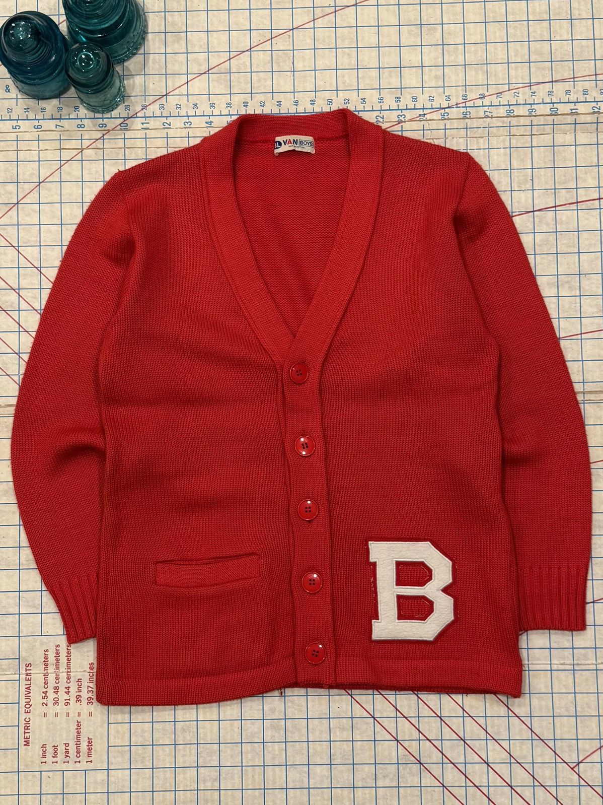 Van Vintage Van Jacket Boys Japan Red Cardigan Fits Size Small Size US S / EU 44-46 / 1 - 2 Thumbnail